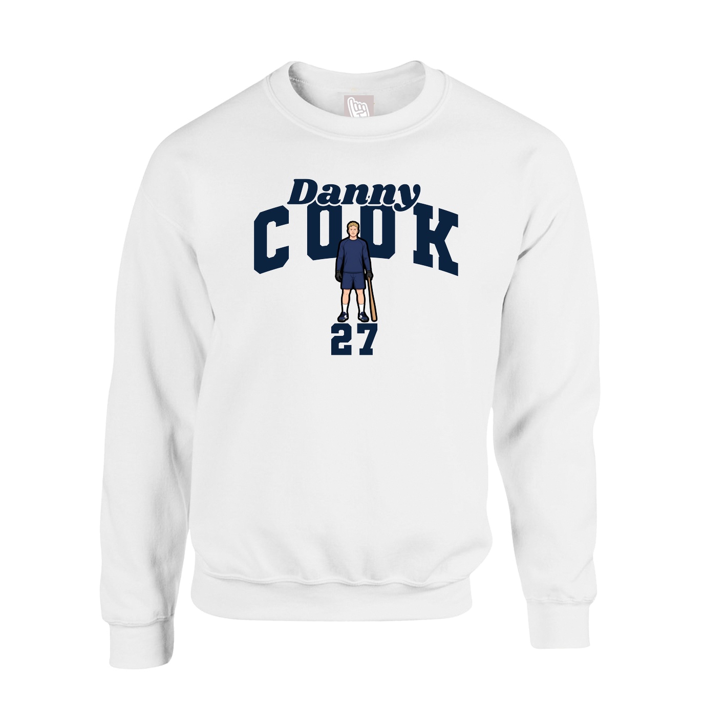 Fleece Crew — Signature Arch in White