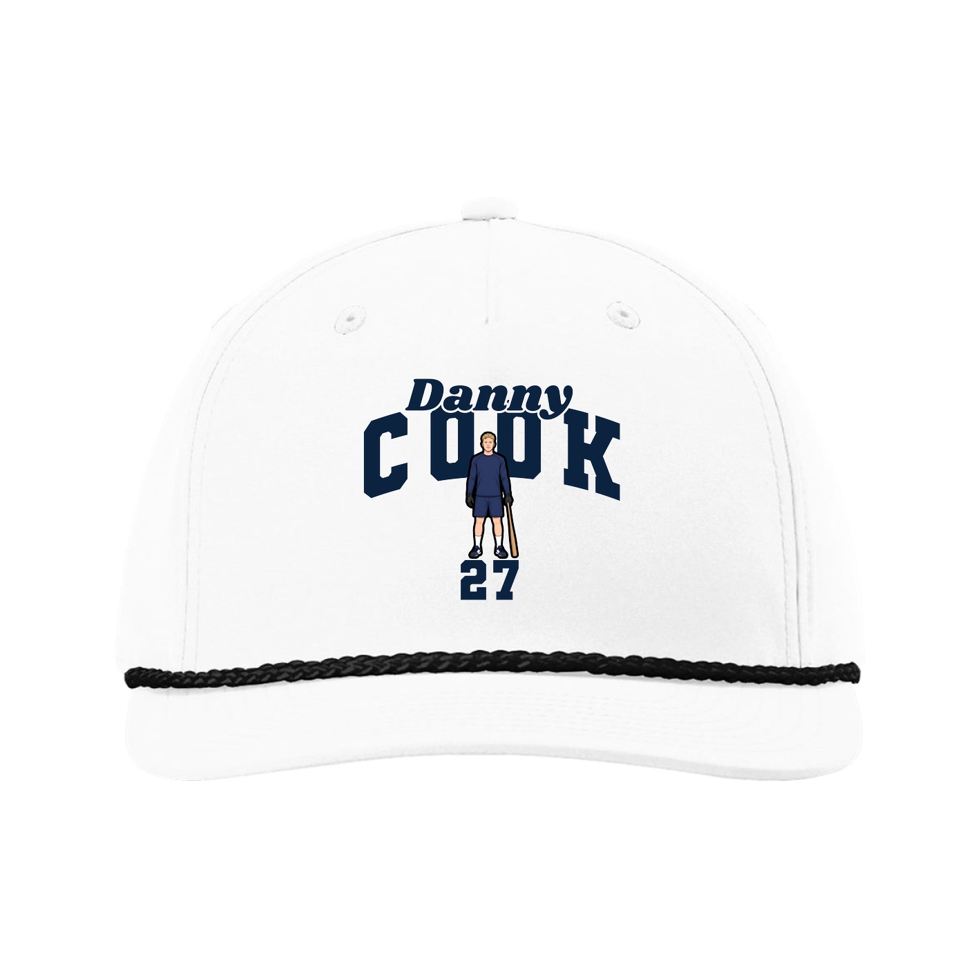 Five-Panel Classic Rope Cap — Signature Arch in White