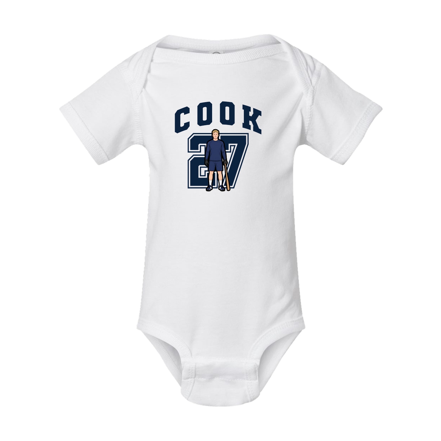 Baby Onesie — Number in White