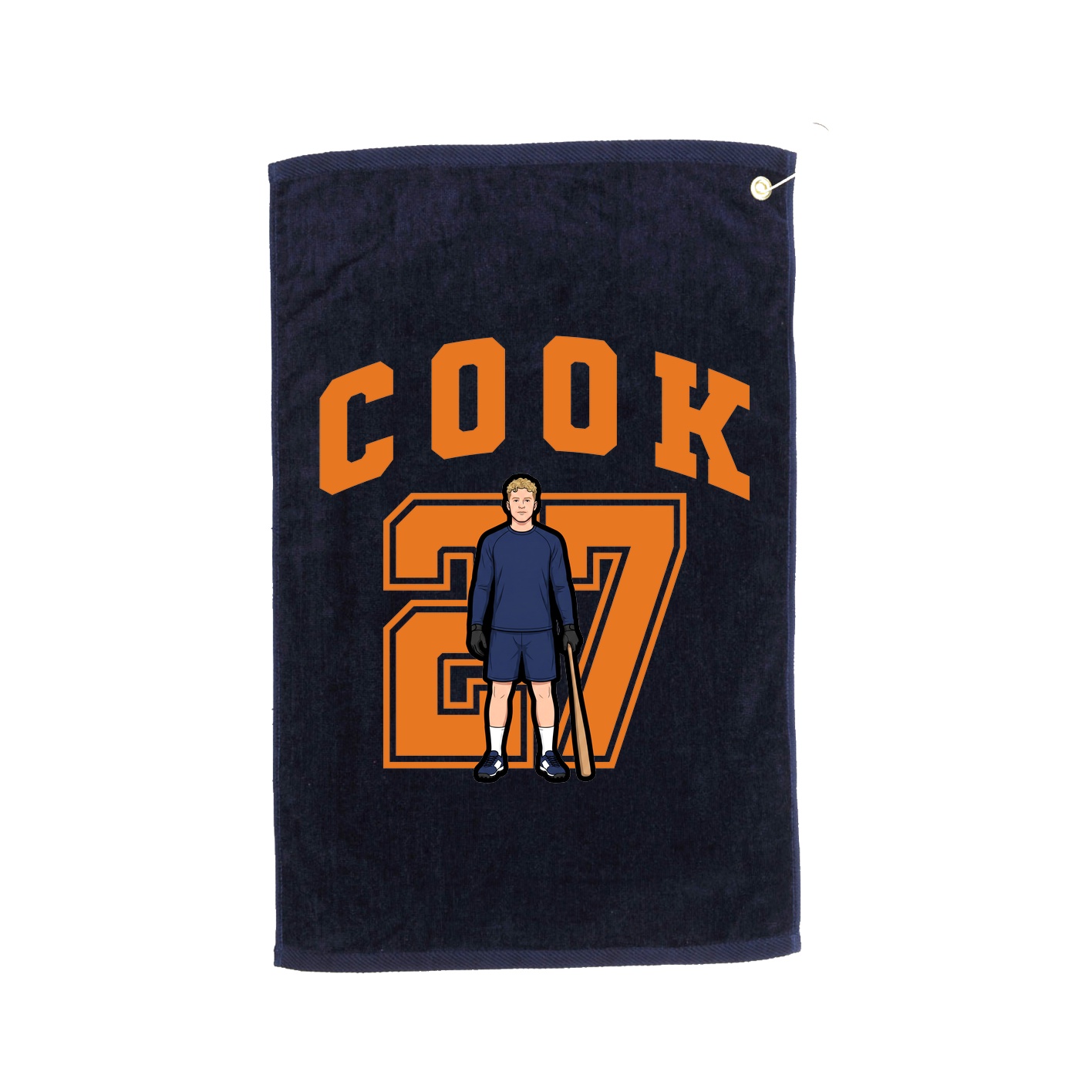 Golf Towel — Number in Navy