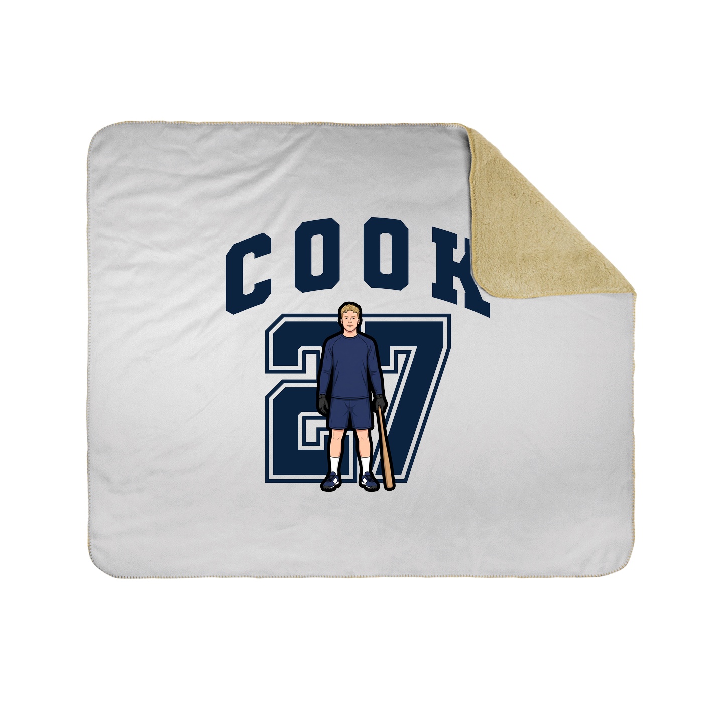 Throw Blanket — Number in White