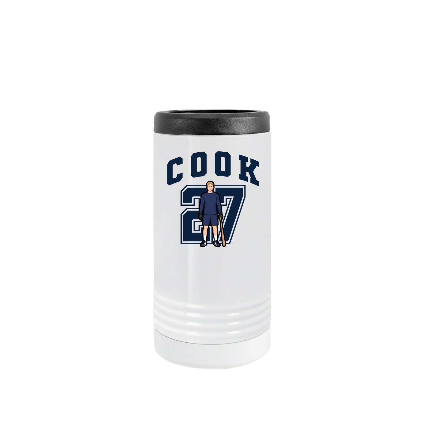 Slim Beverage Holder — Number in White