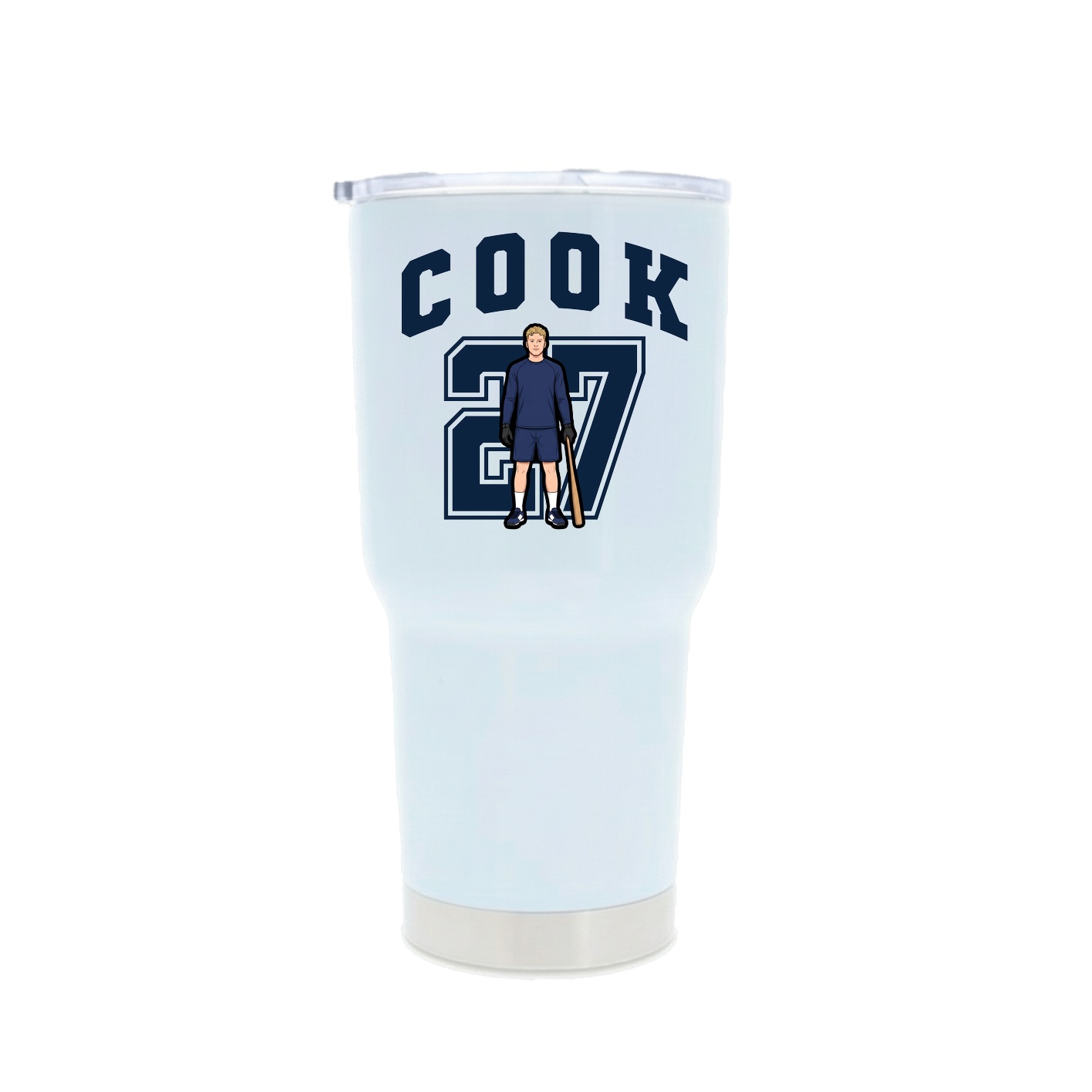 30oz Stainless Steel Tumbler — Number in White