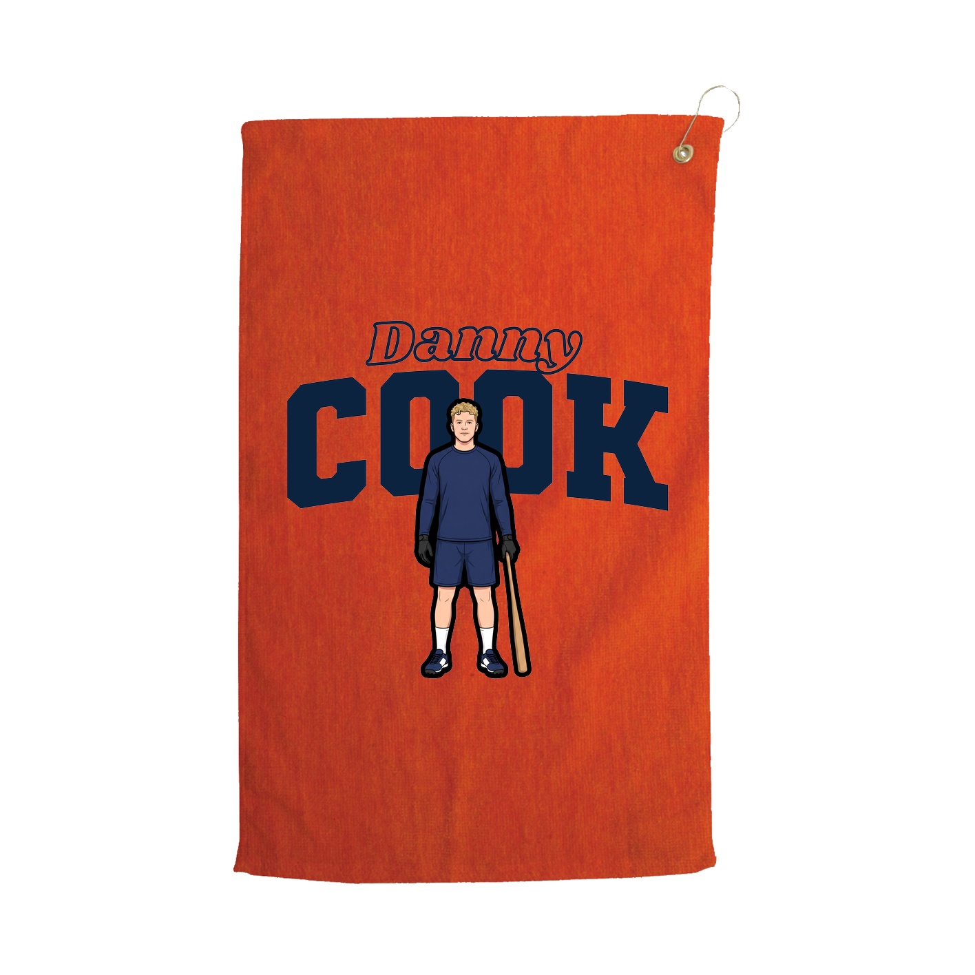 Golf Towel — Name Arch in Orange