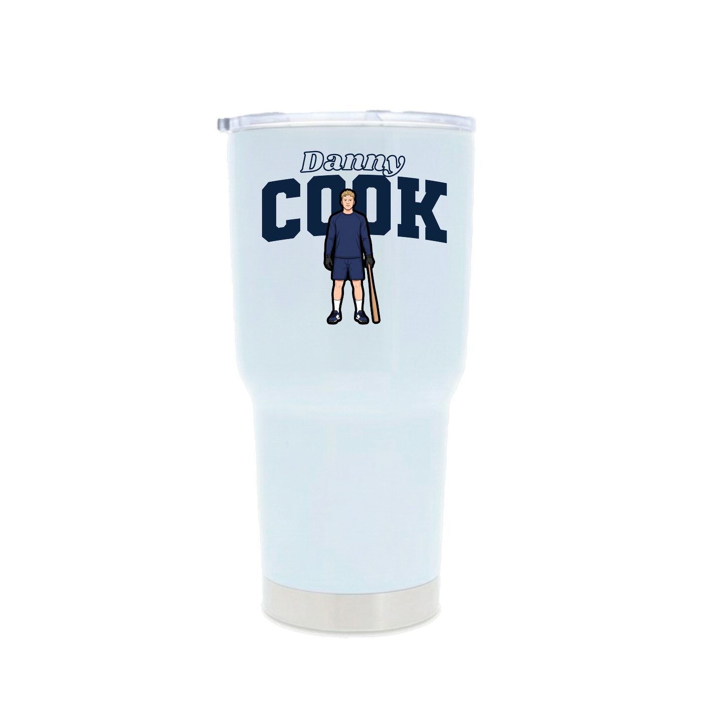 30oz Stainless Steel Tumbler — Name Arch in White