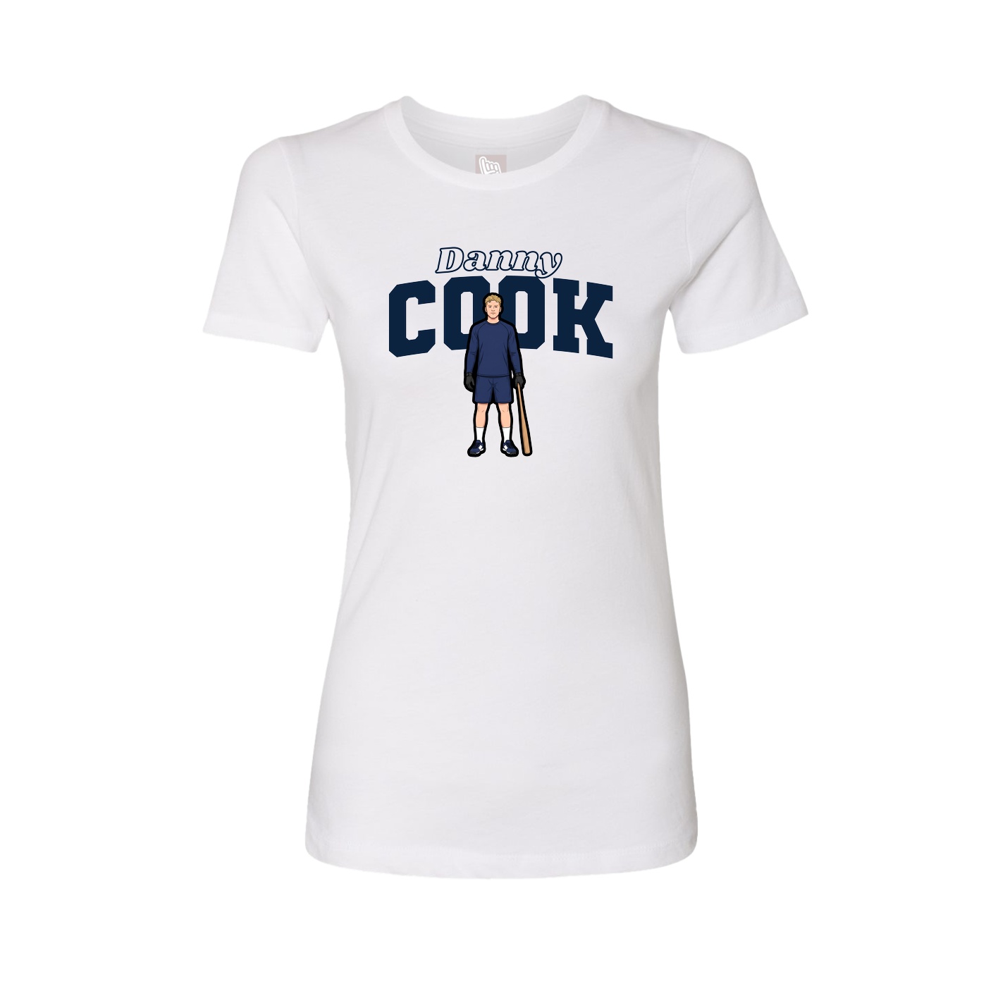 Fitted Women's Tee — Name Arch in White