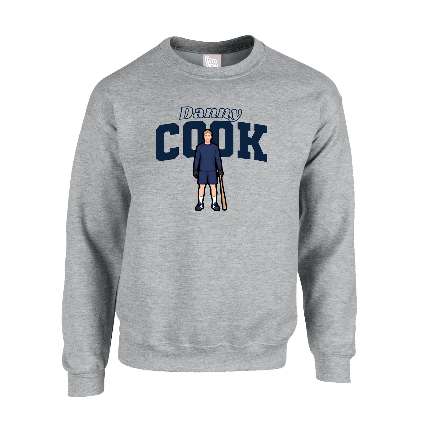 Fleece Crew — Name Arch in Grey