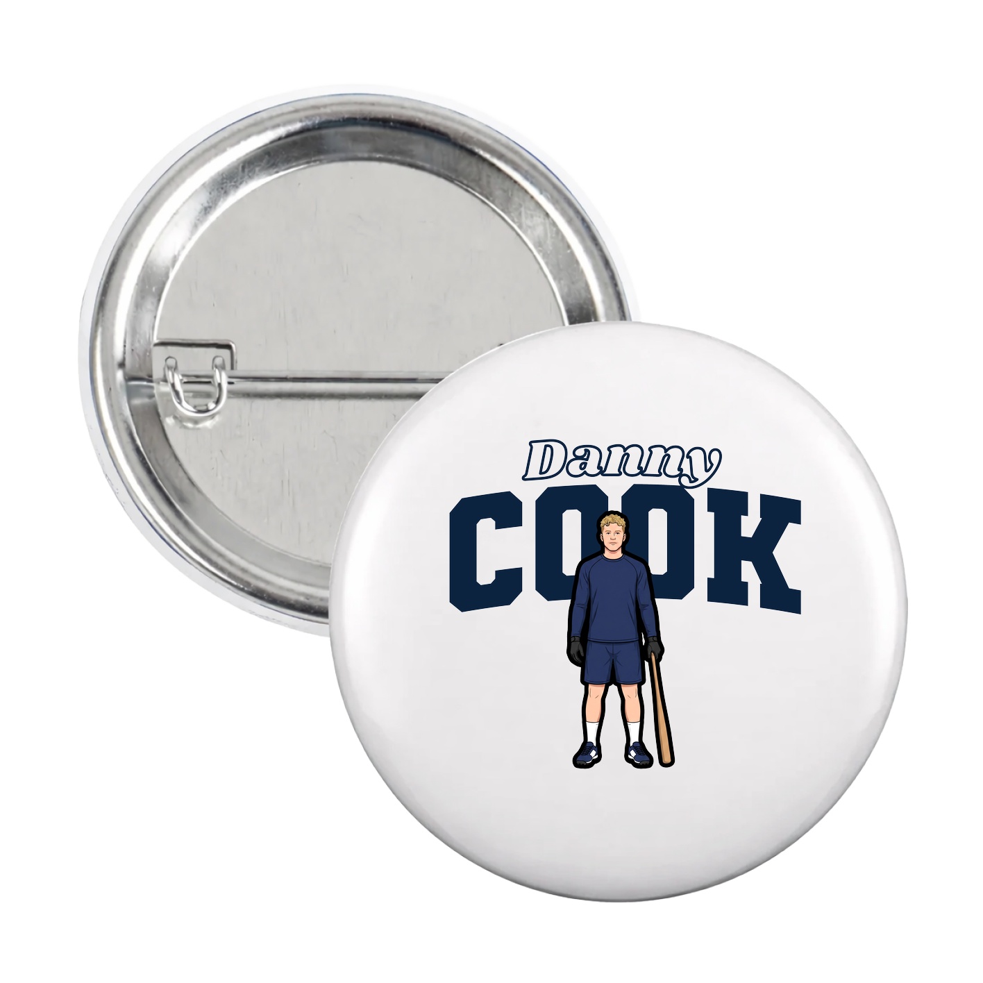 Game Day Button — Name Arch in White