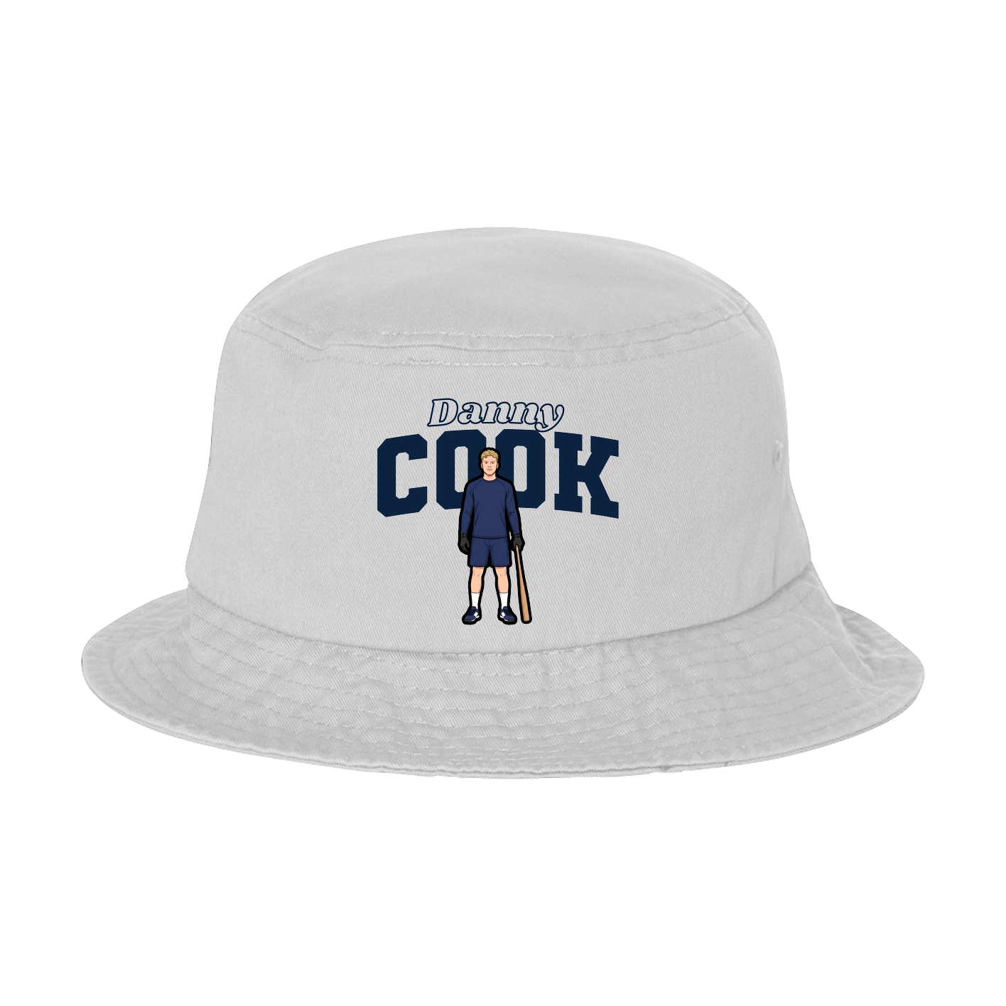 Bucket Cap — Name Arch in White