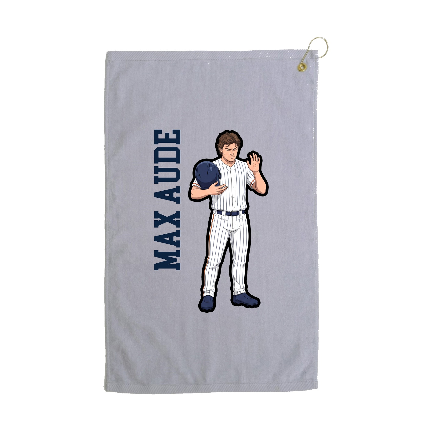 Golf Towel — Name Vertical in Grey