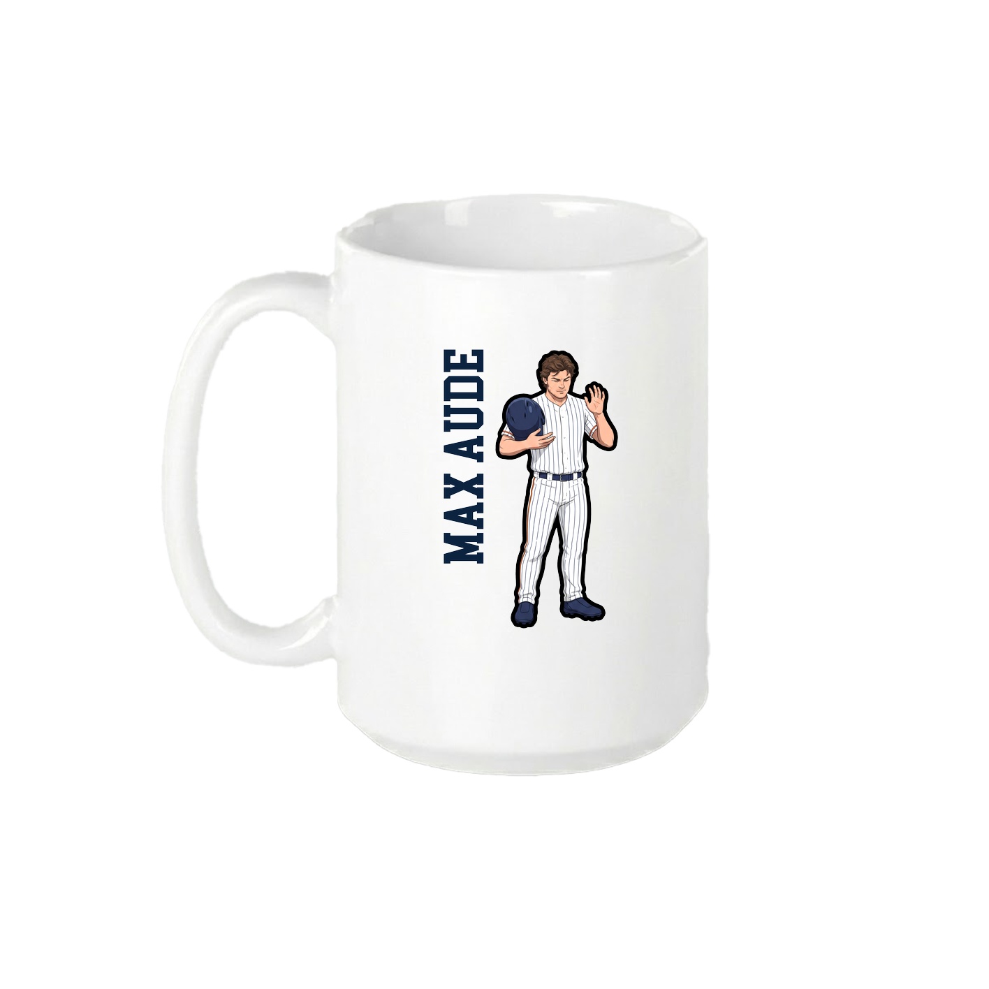 15oz Coffee Mug — Name Vertical in White