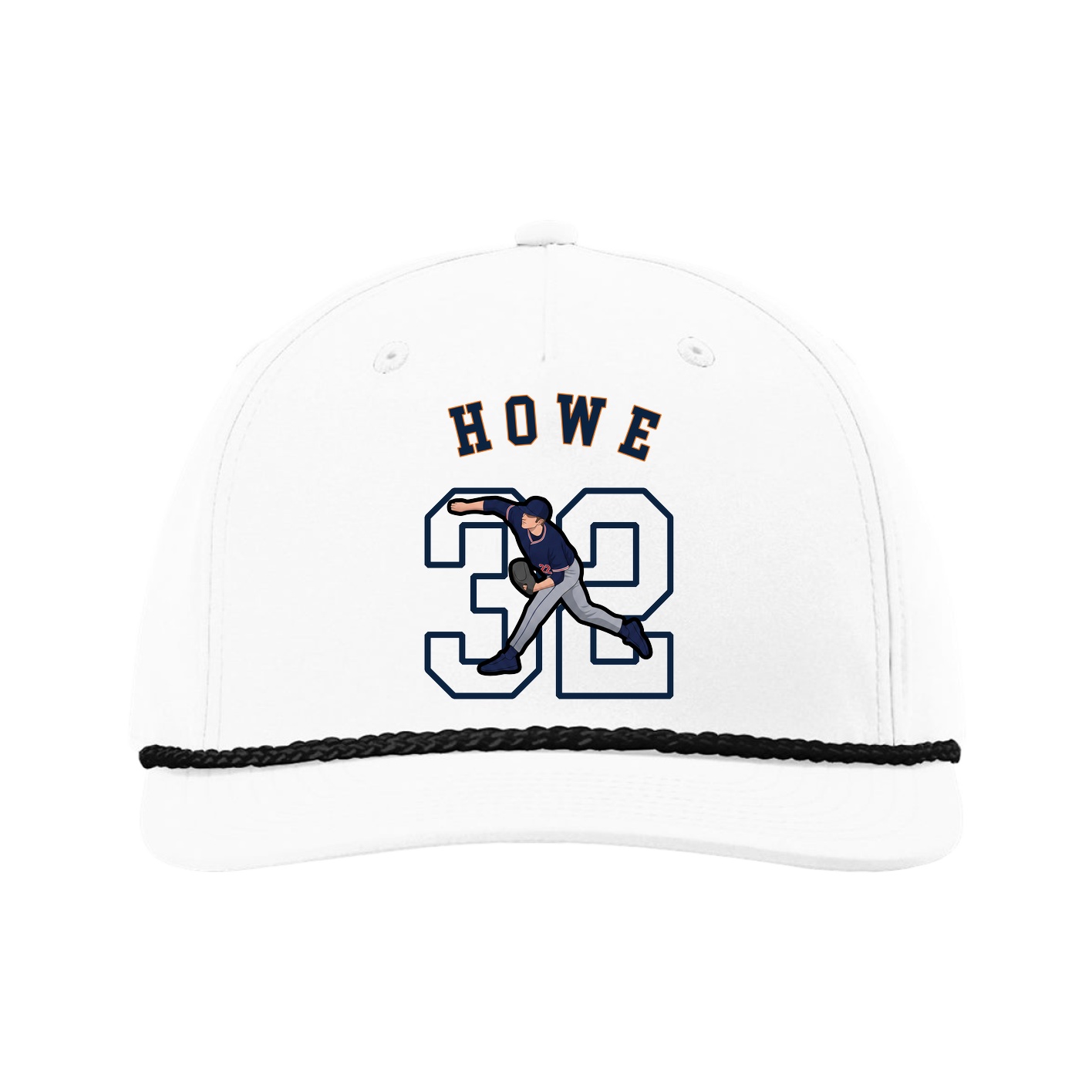 Five-Panel Classic Rope Cap — Shirsey Arch in White