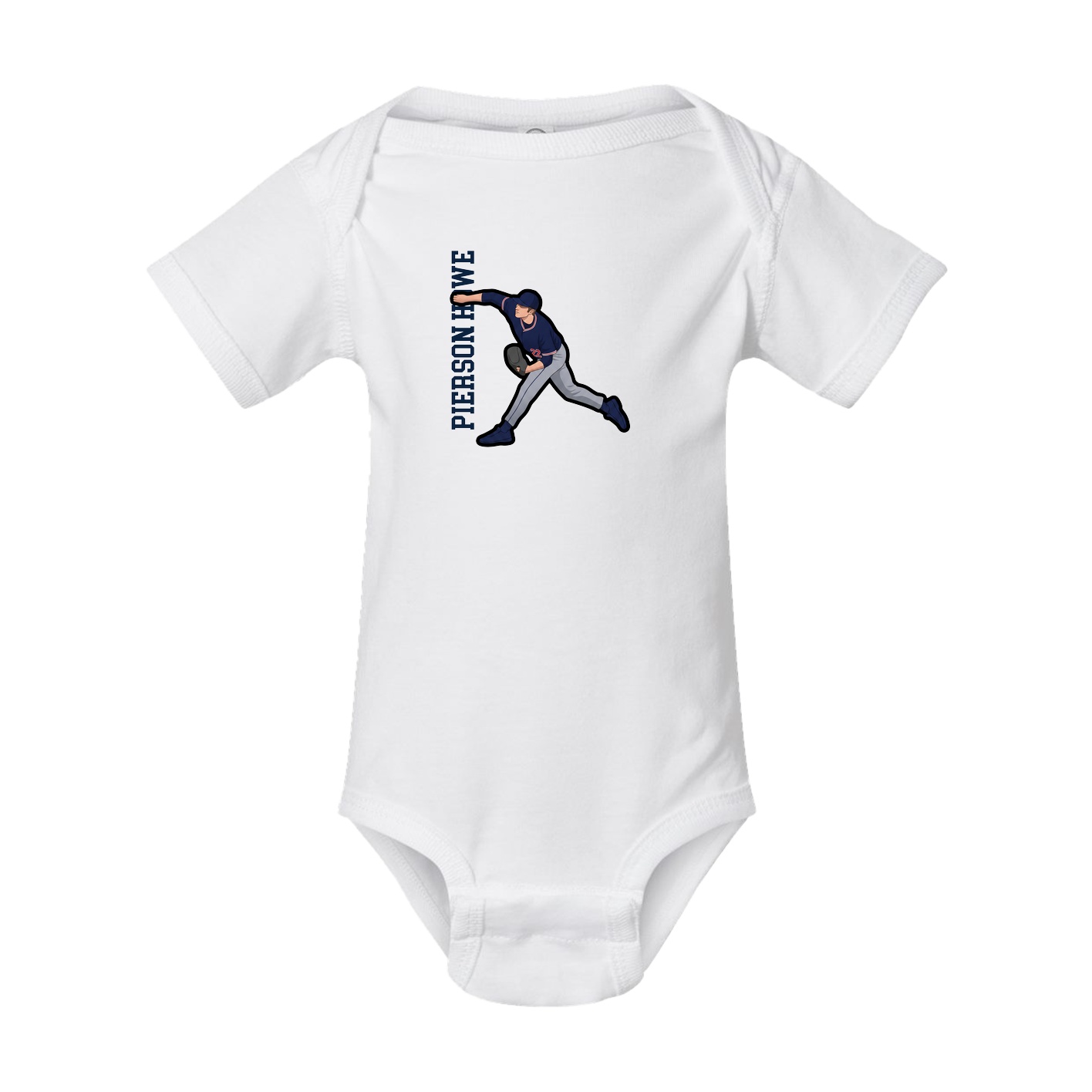 Baby Onesie — Name Vertical in White