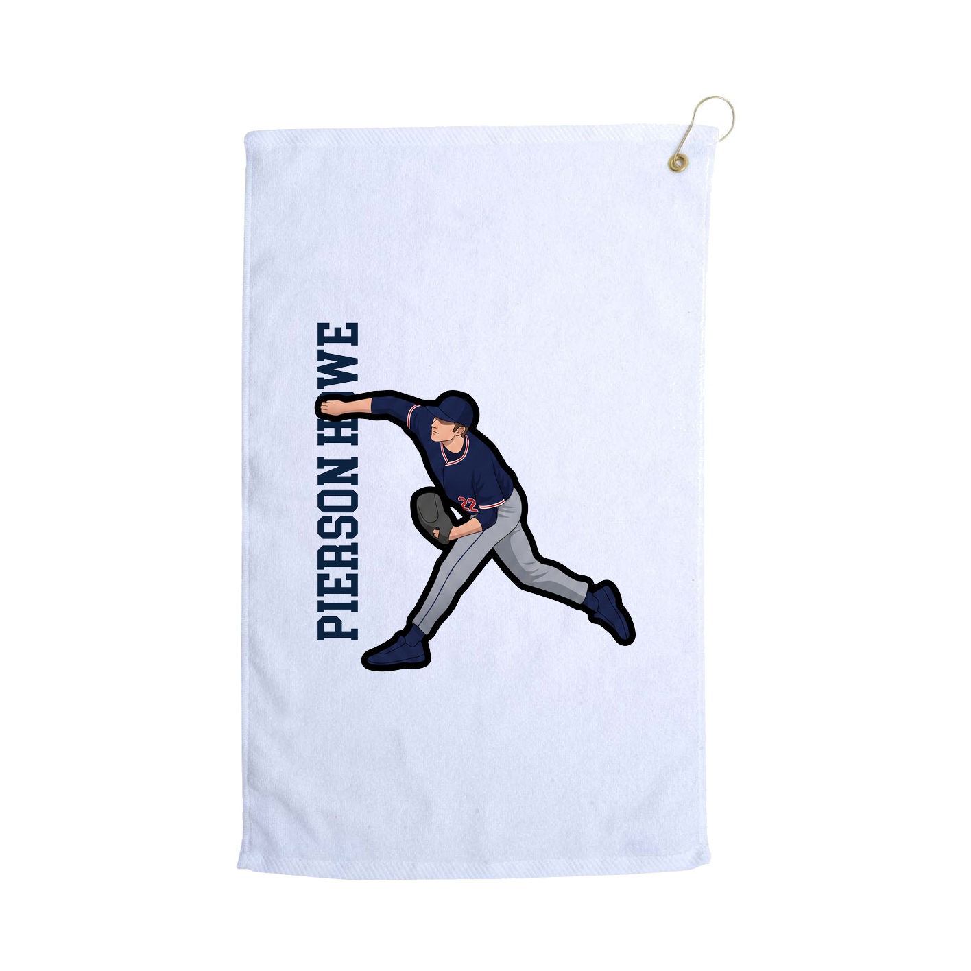 Golf Towel — Name Vertical in White