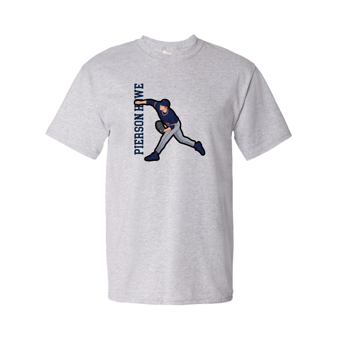 Youth Tee — Name Vertical in Grey
