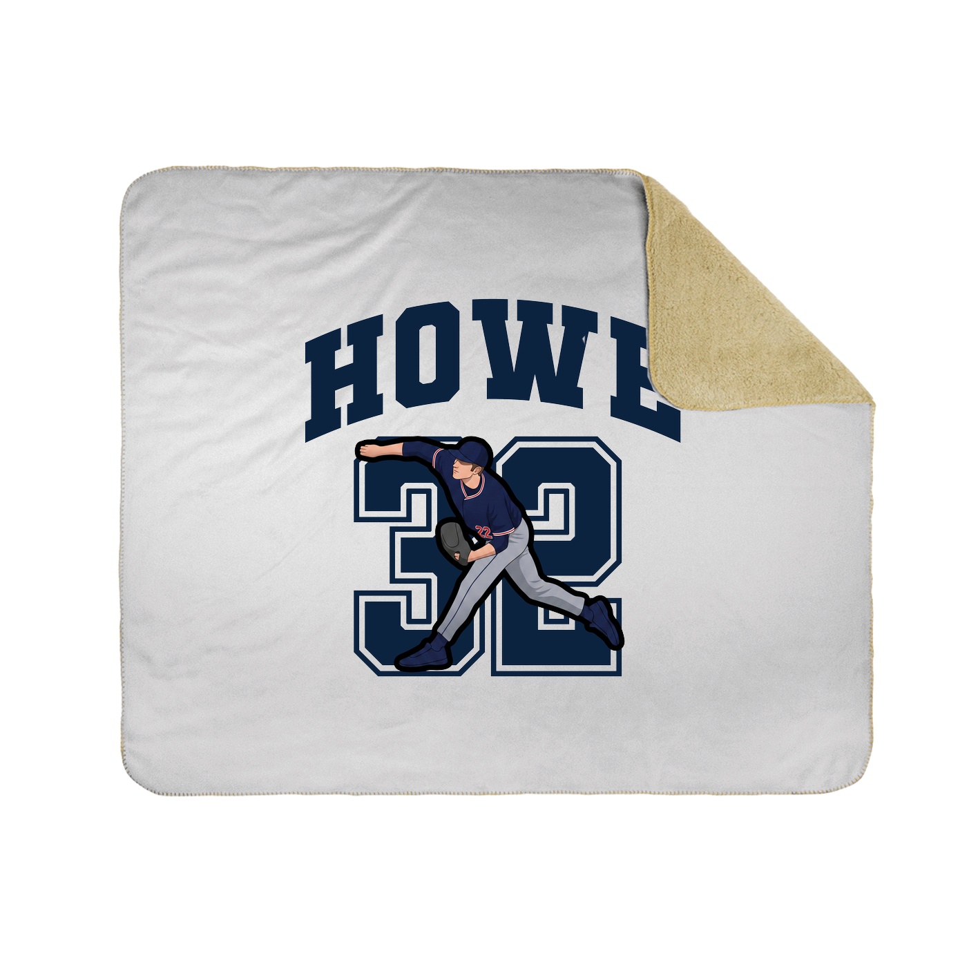 Throw Blanket — Number in White