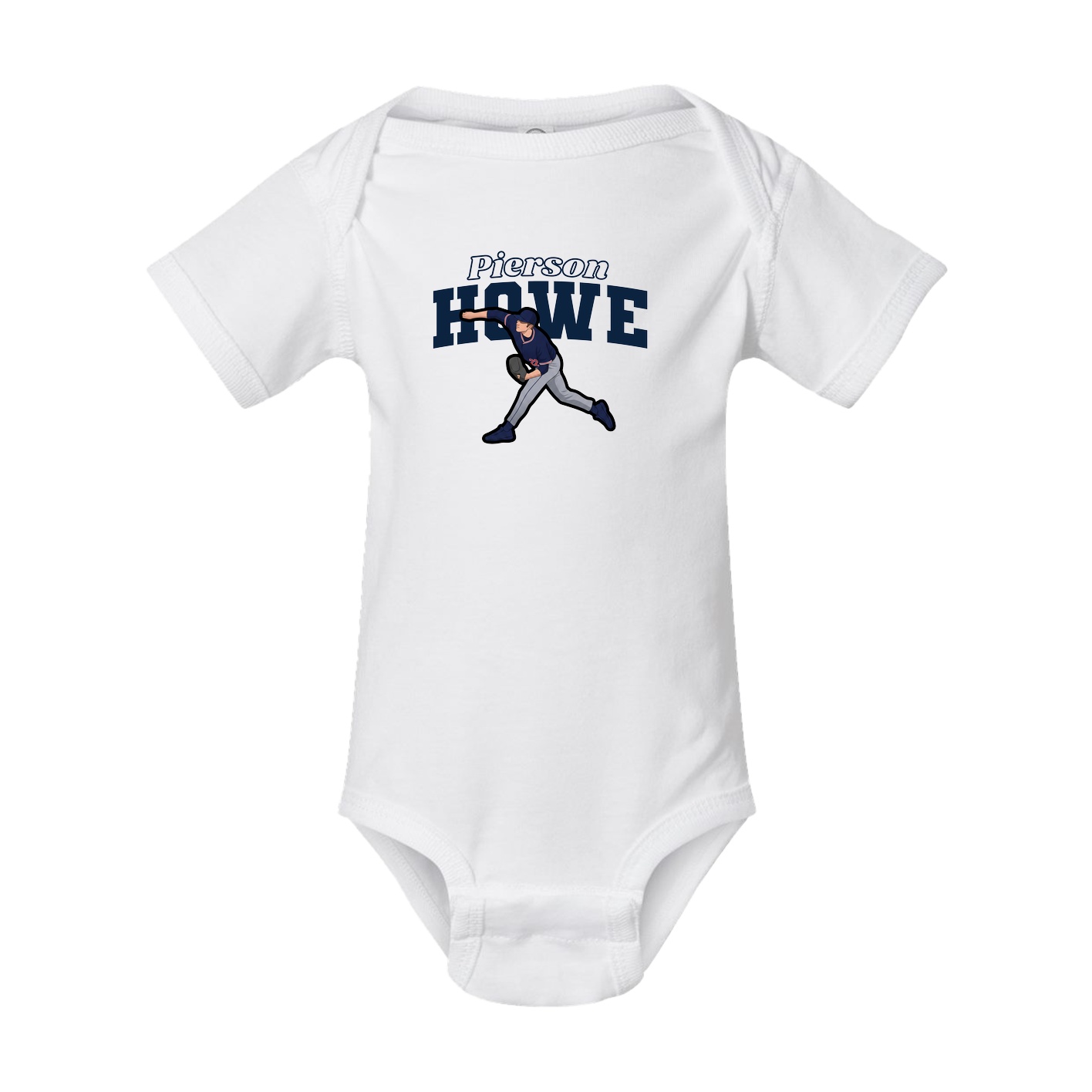 Baby Onesie — Name Arch in White