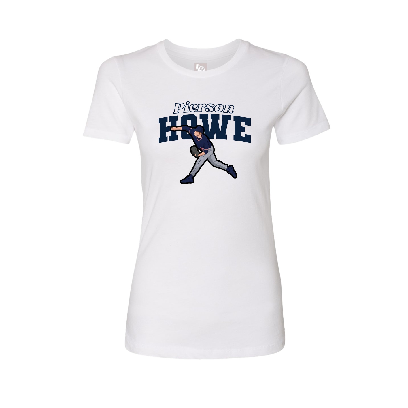 Fitted Women's Tee — Name Arch in White