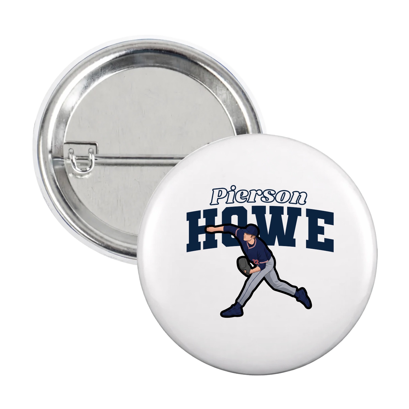 Game Day Button — Name Arch in White