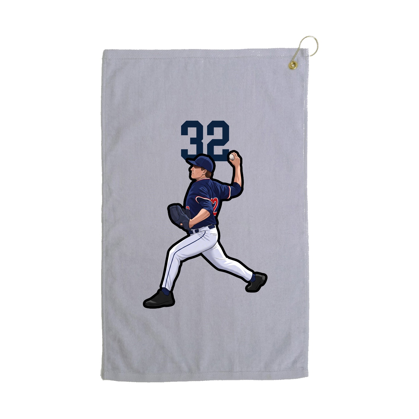 Golf Towel — Number Top in Grey