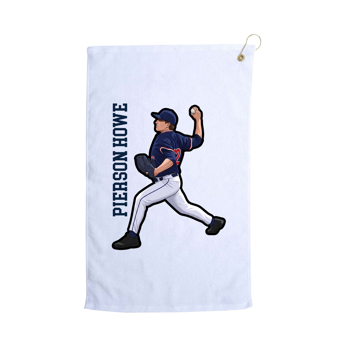 Golf Towel — Name Vertical in White