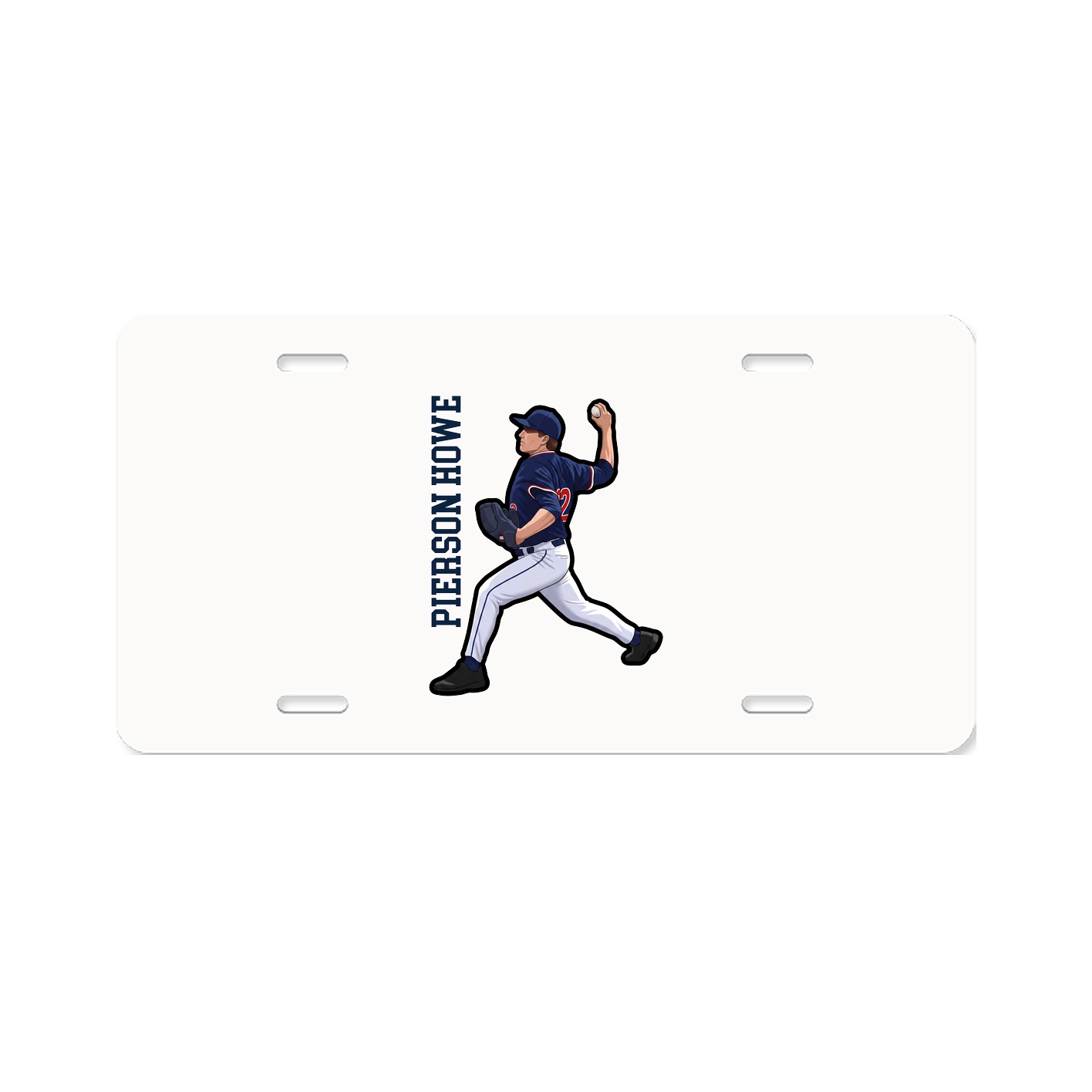 License Plate — Name Vertical in Classic