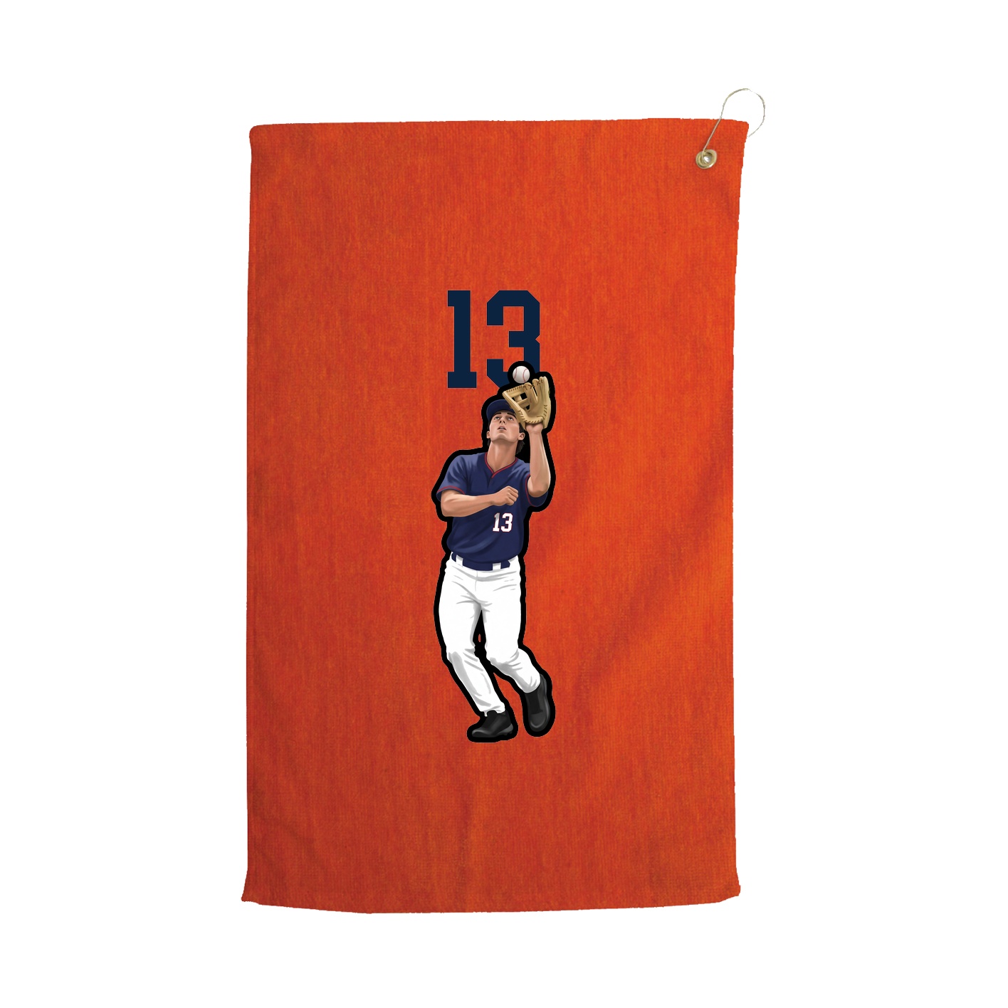 Golf Towel — Number Top in Orange