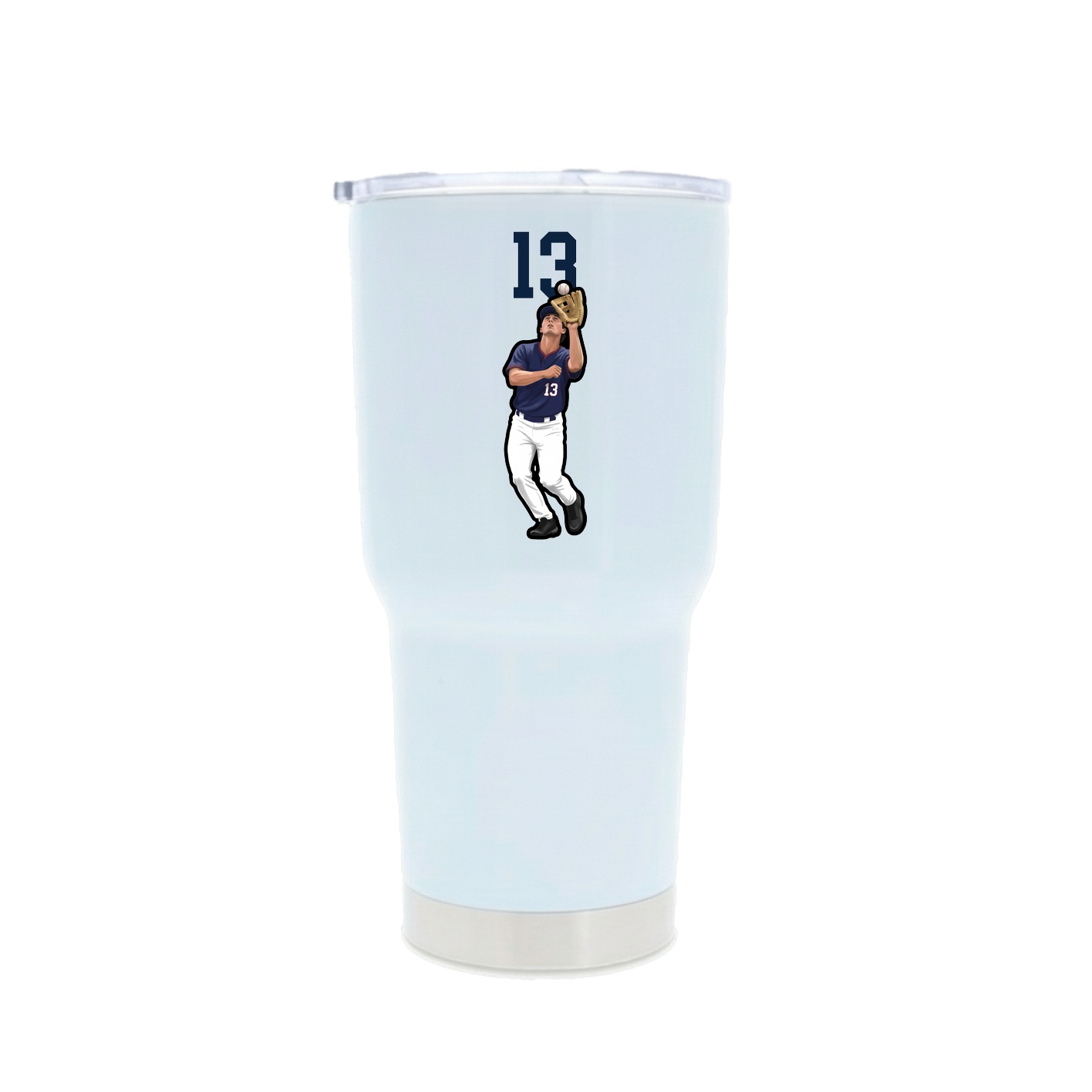 30oz Stainless Steel Tumbler — Number Top in White