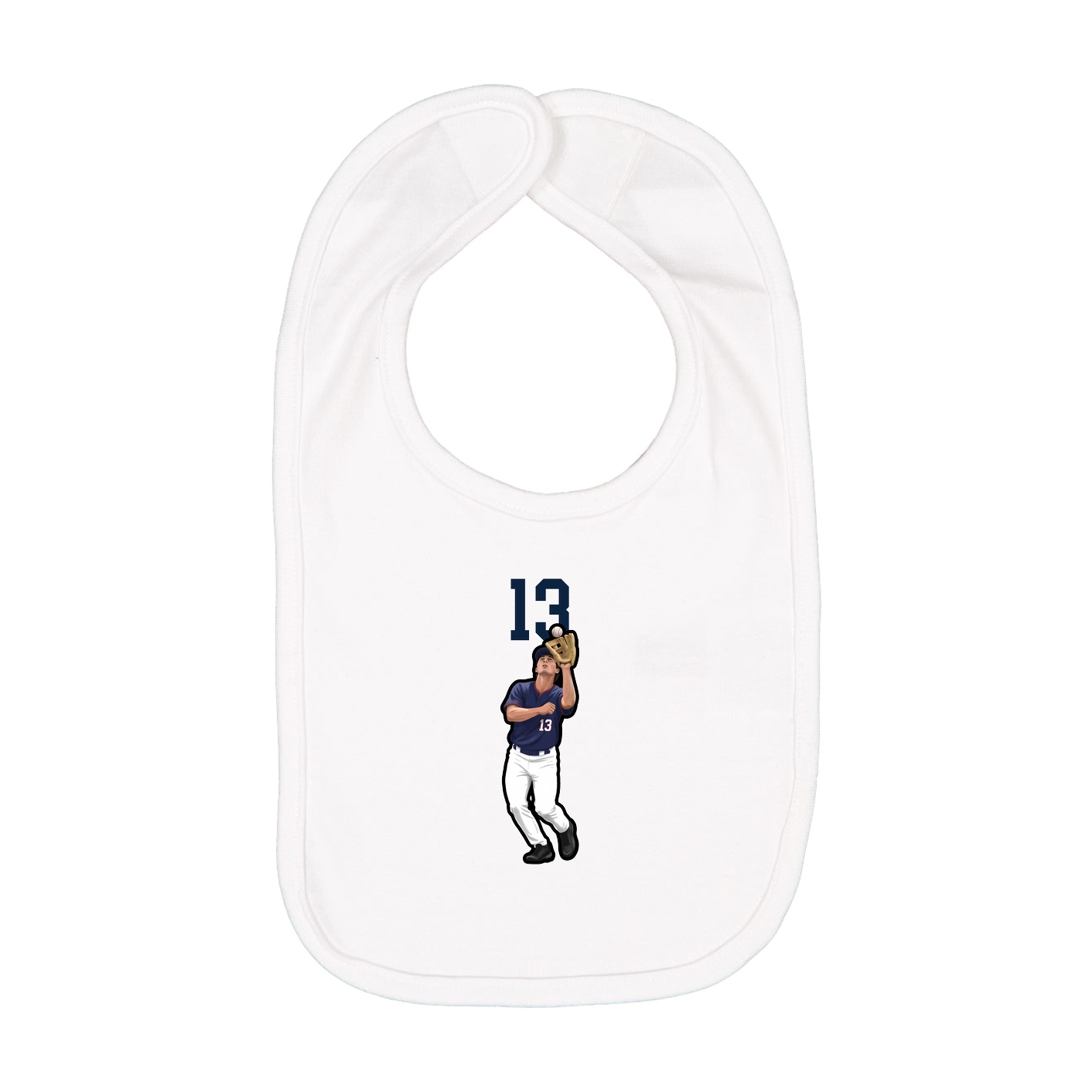 Infant Bib — Number Top in White