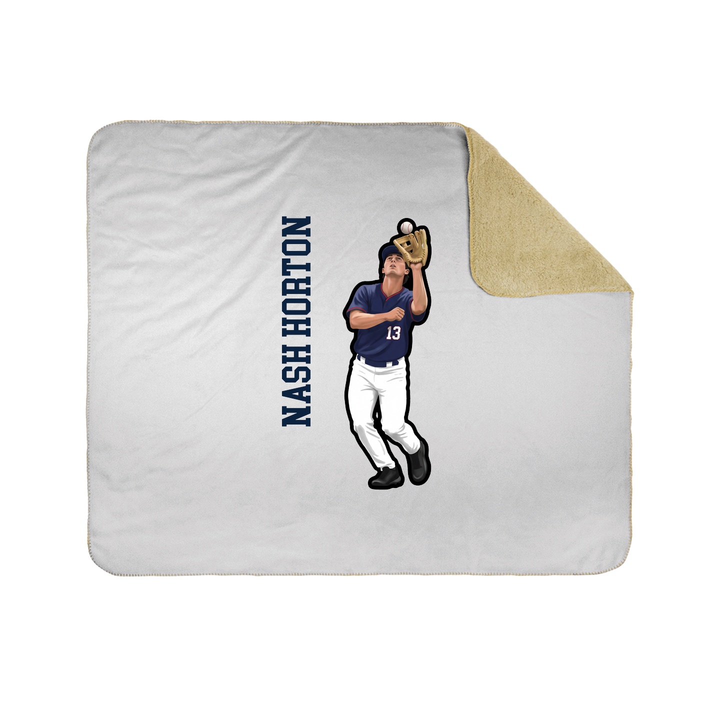 Throw Blanket — Name Vertical in White