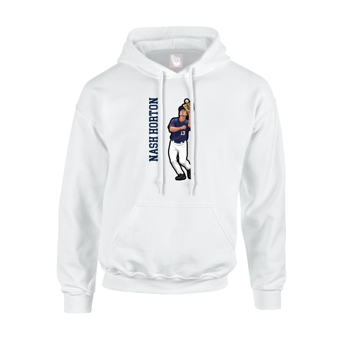 Hoodie — Name Vertical in White