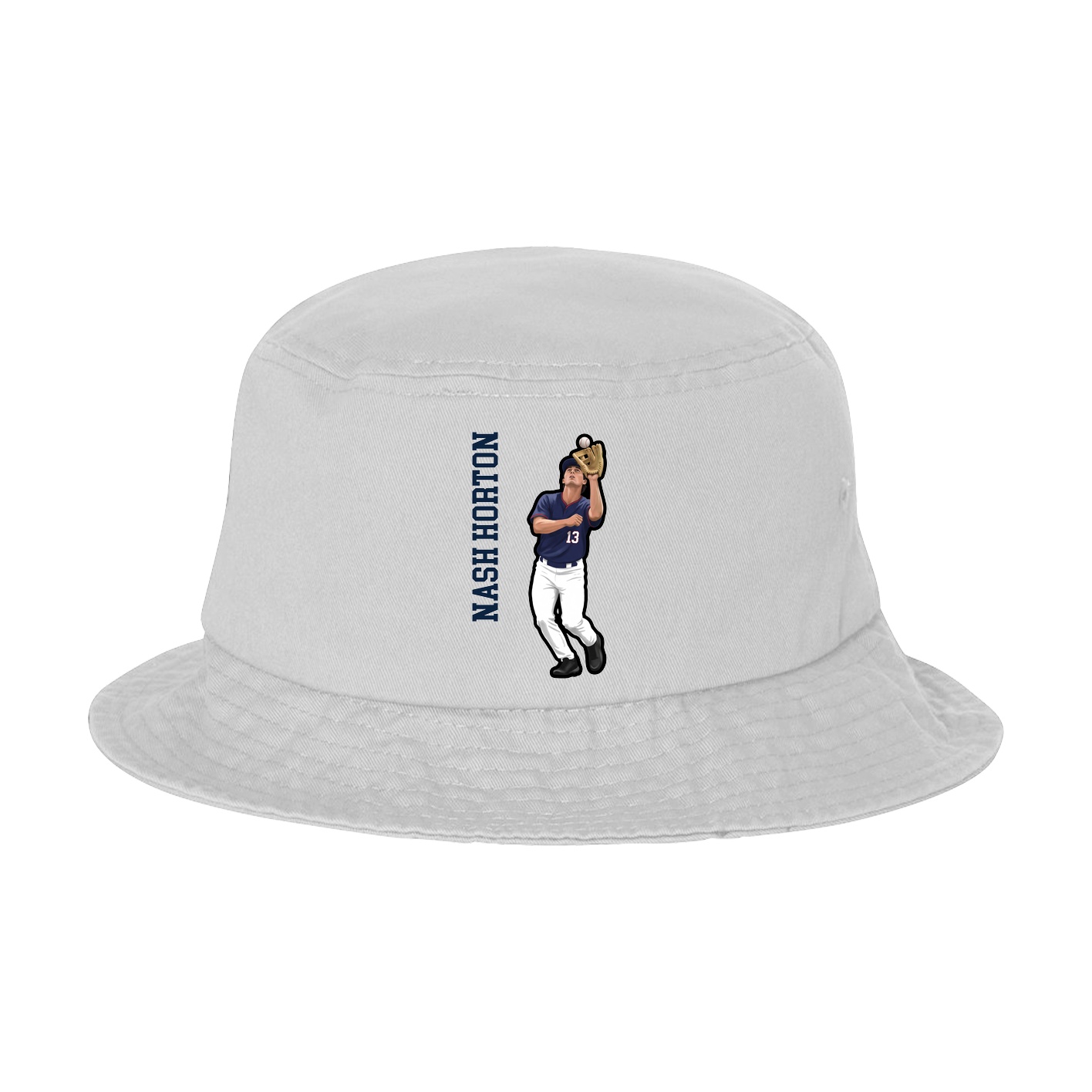 Bucket Cap — Name Vertical in White