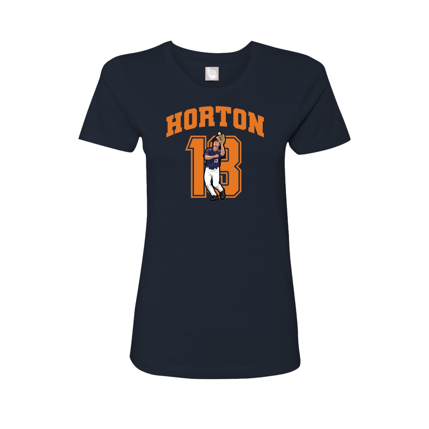 Fitted Women's Tee — Number in Navy