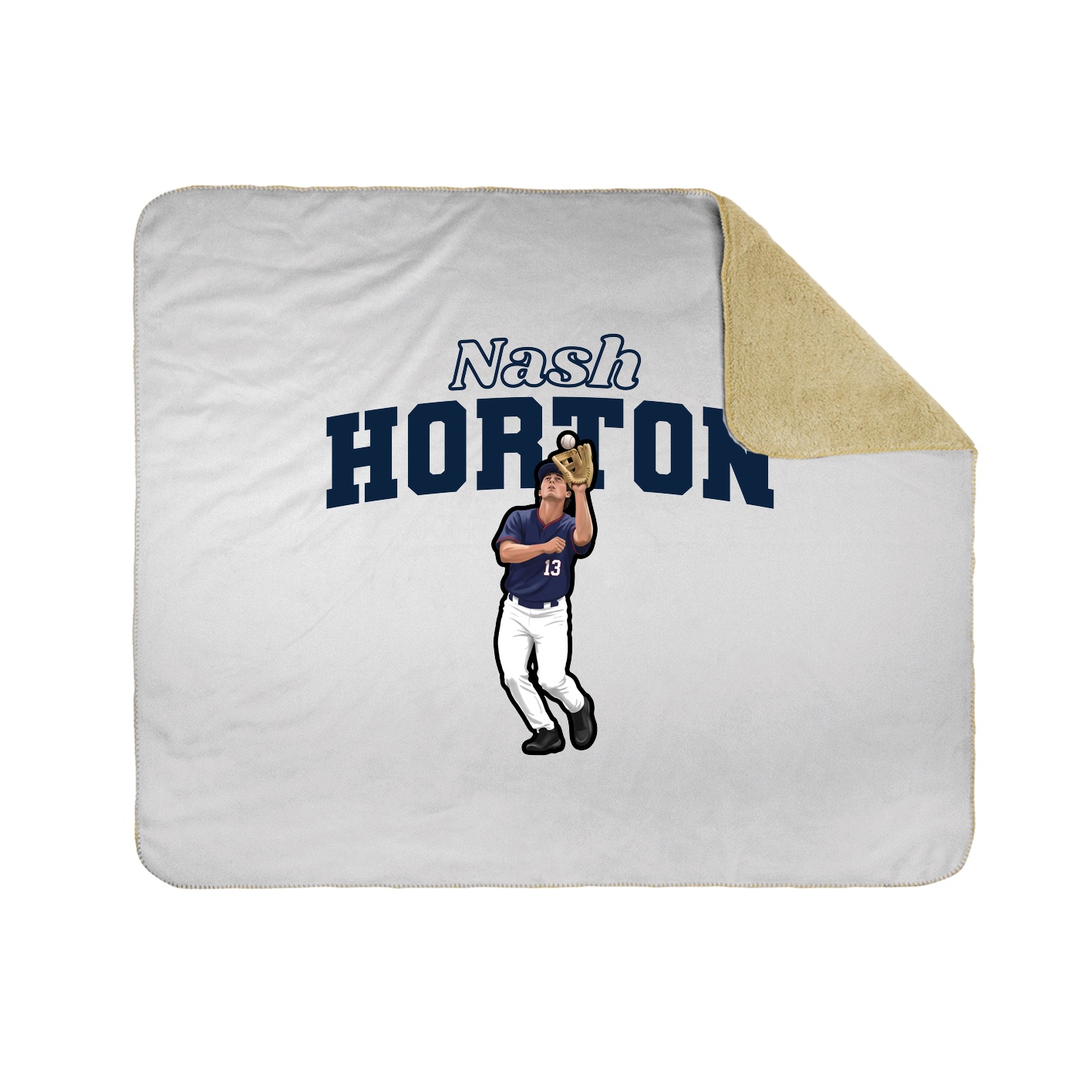 Throw Blanket — Name Arch in White