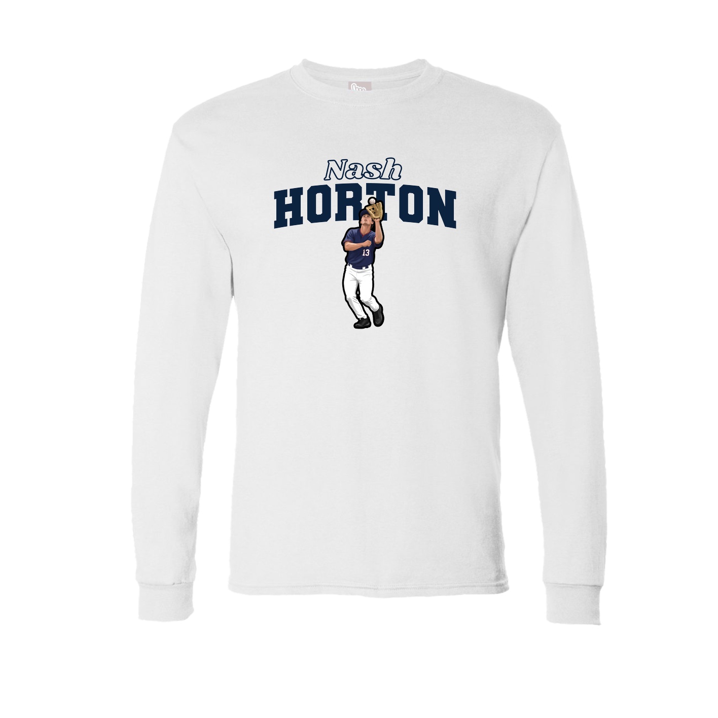 Long Sleeve Tee — Name Arch in White