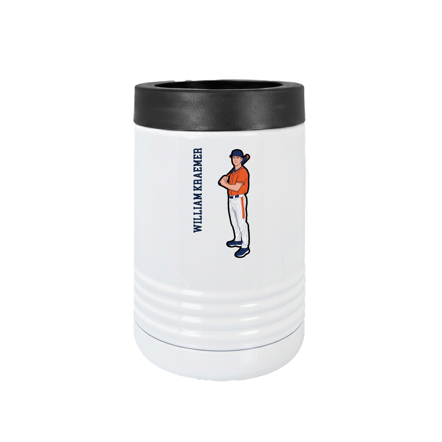 Beverage Holder — Name Vertical in White