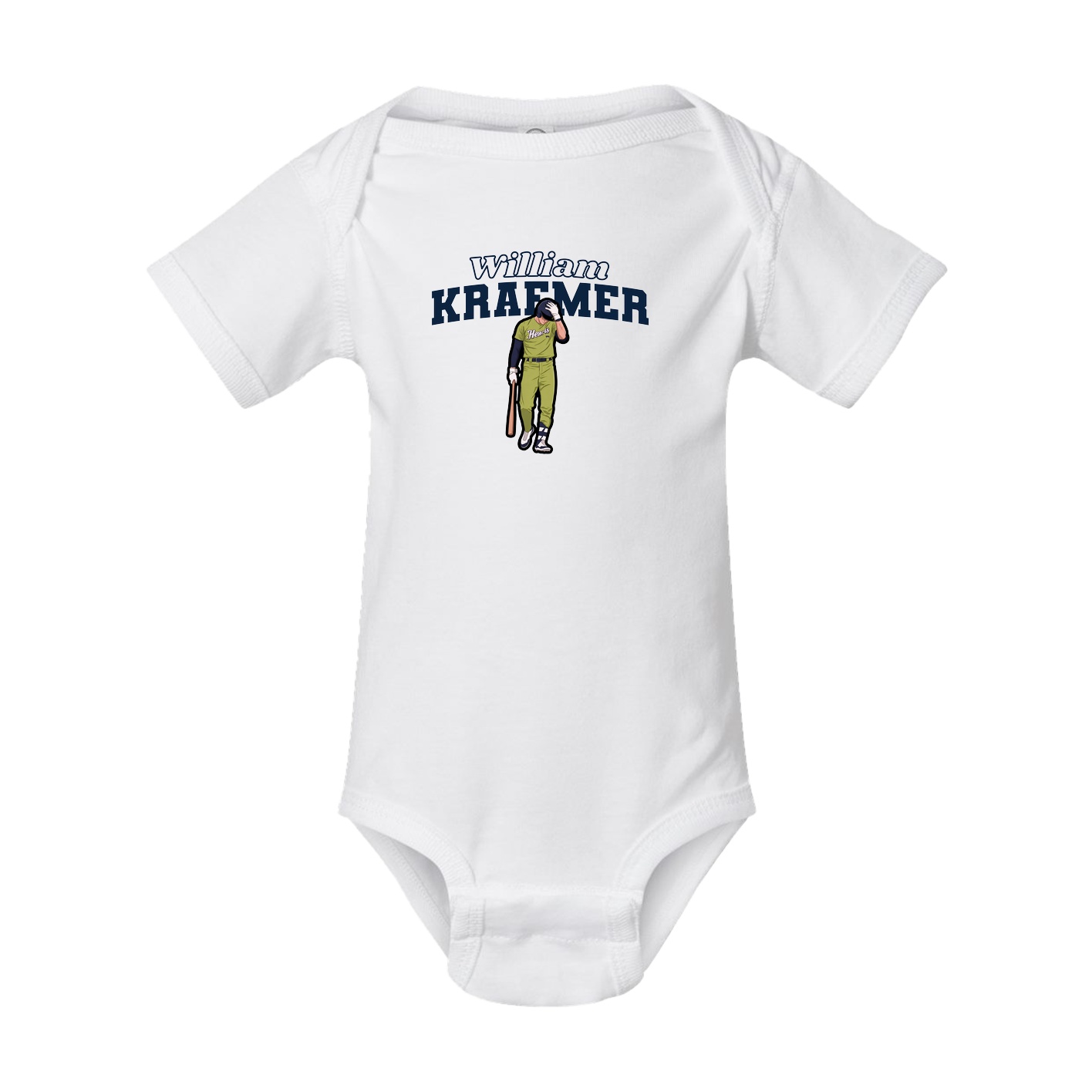 Baby Onesie — Name Arch in White