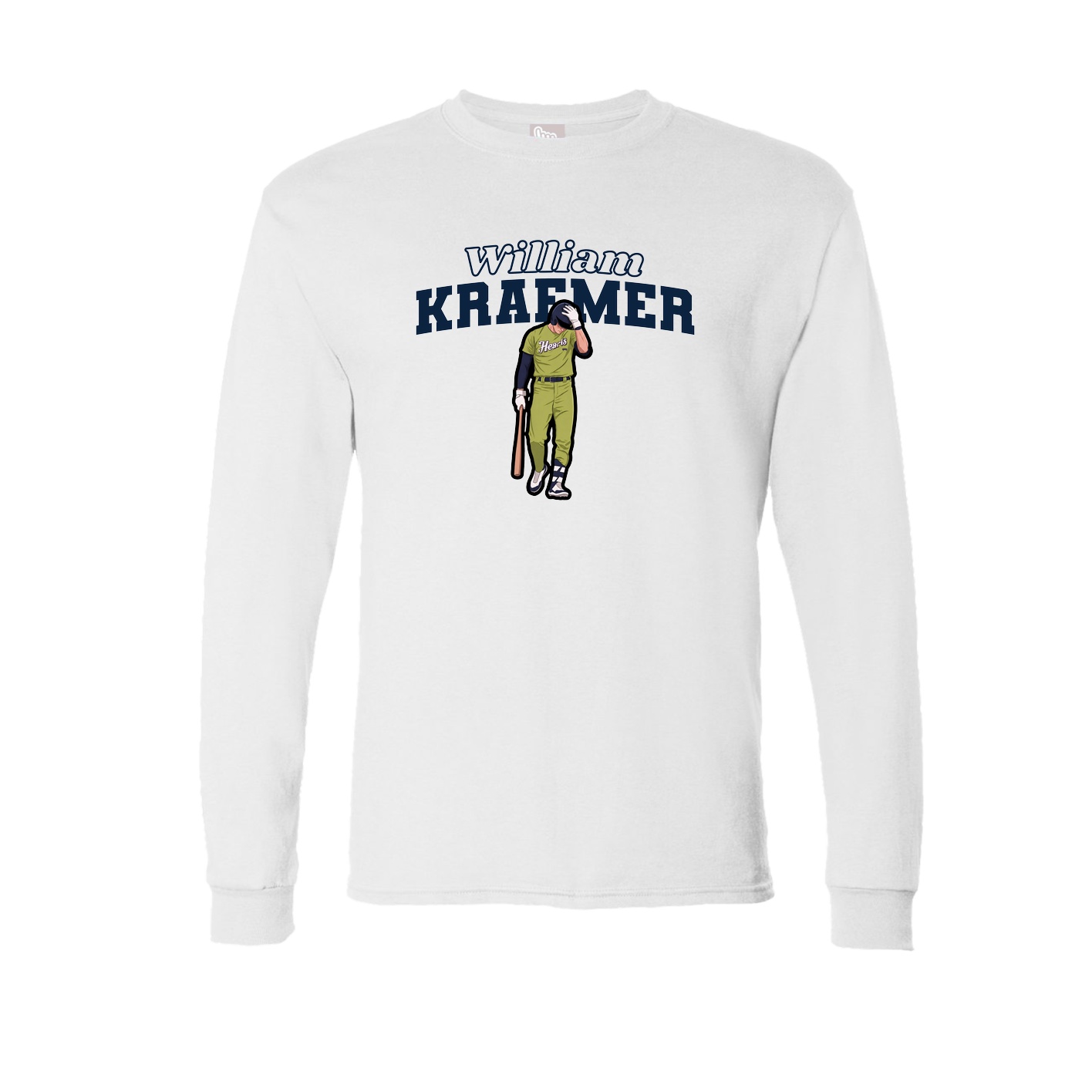 Long Sleeve Tee — Name Arch in White