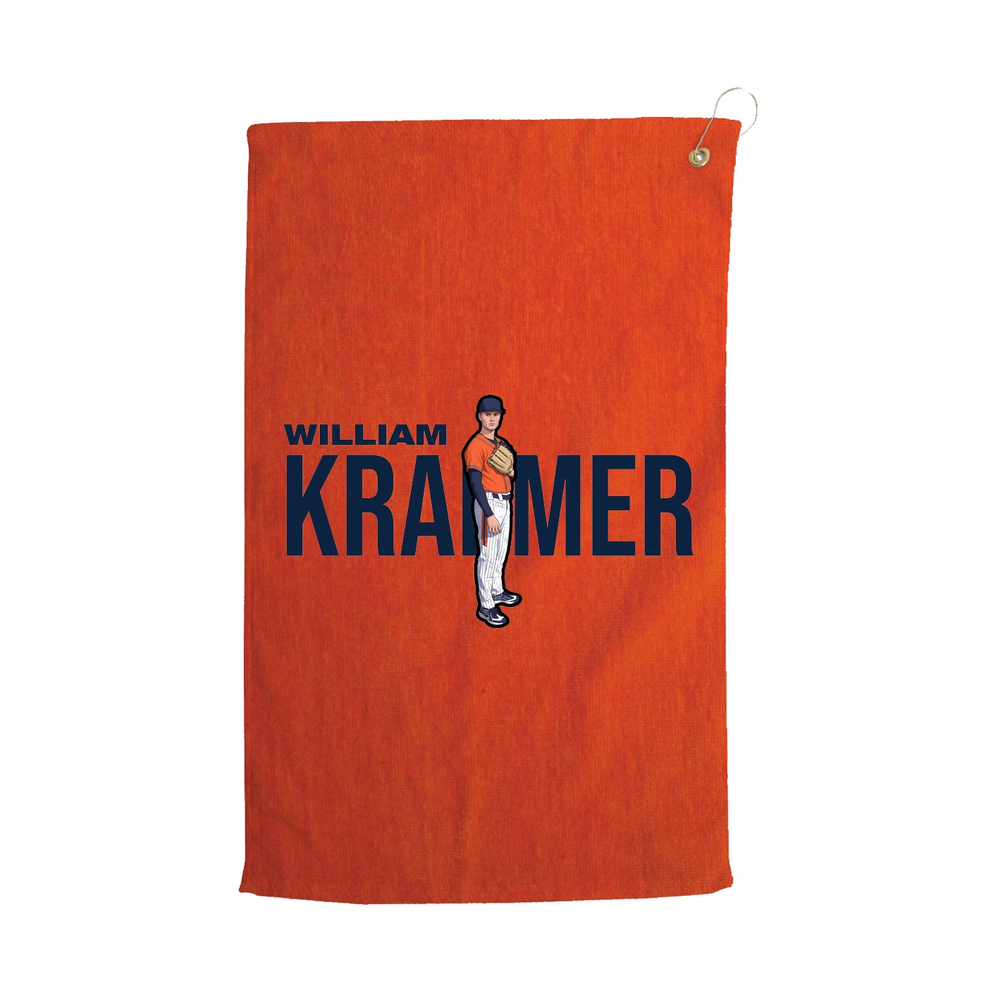 Golf Towel — Player Name in Orange