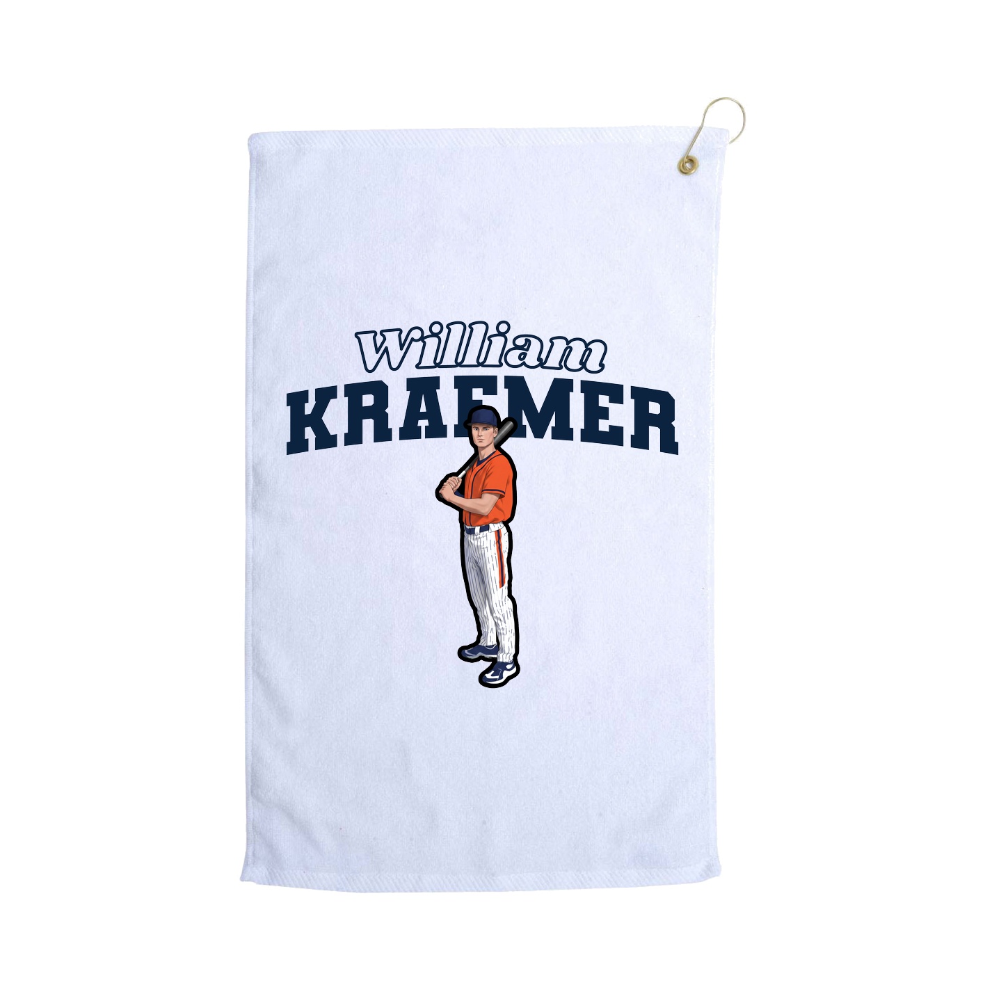 Golf Towel — Name Arch in White