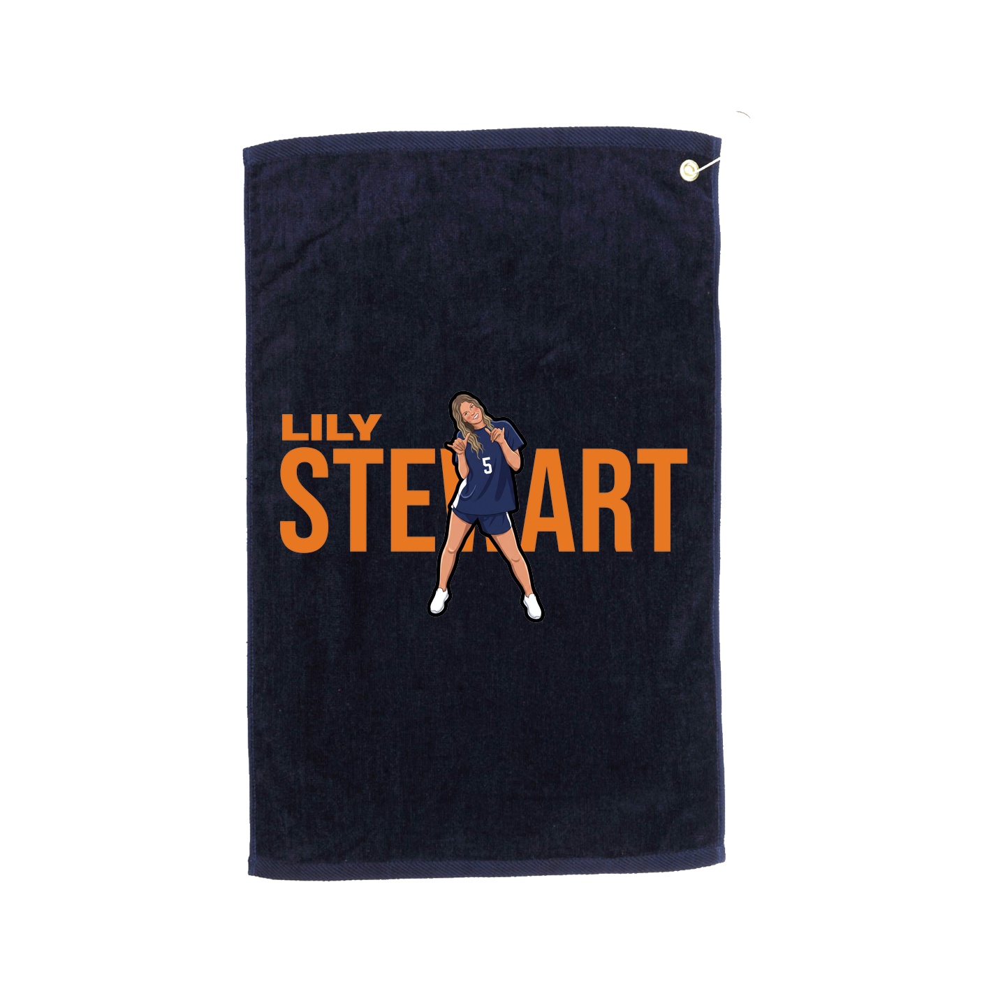 Golf Towel — Player Name in Navy