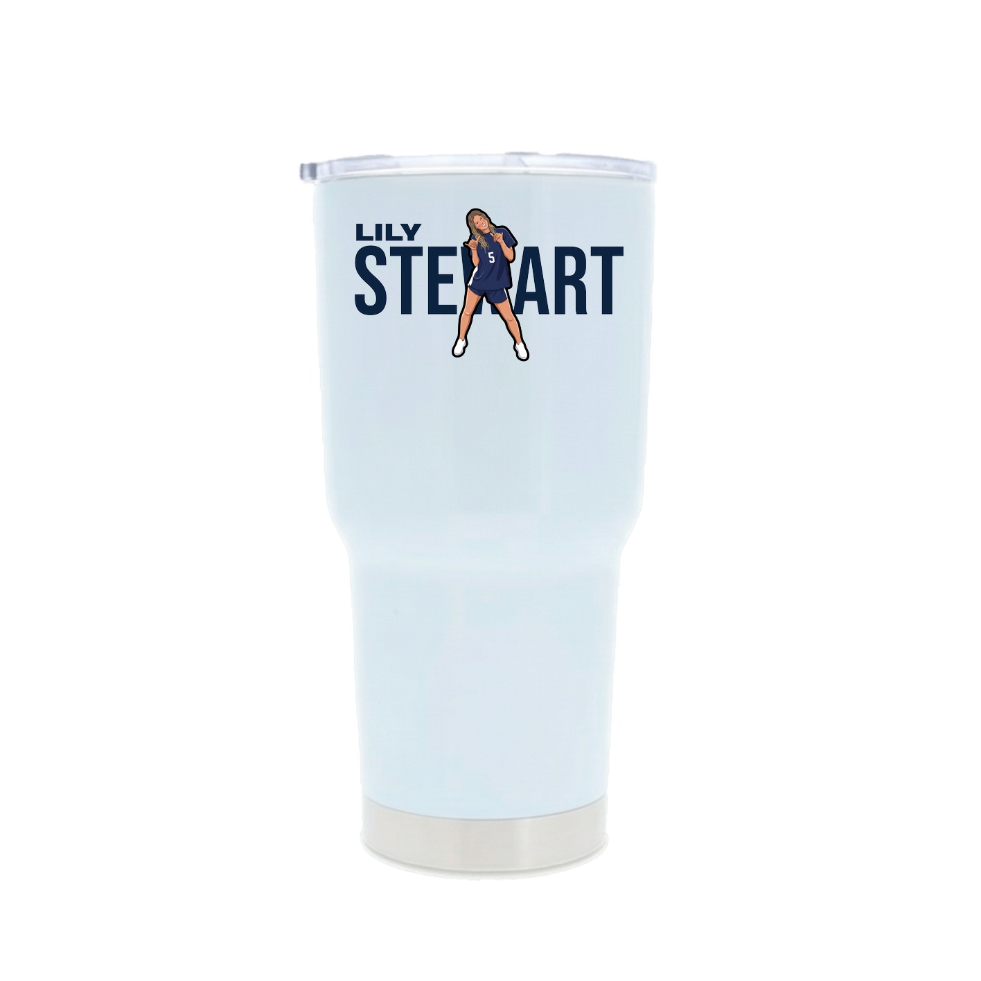 30oz Stainless Steel Tumbler — Player Name in White