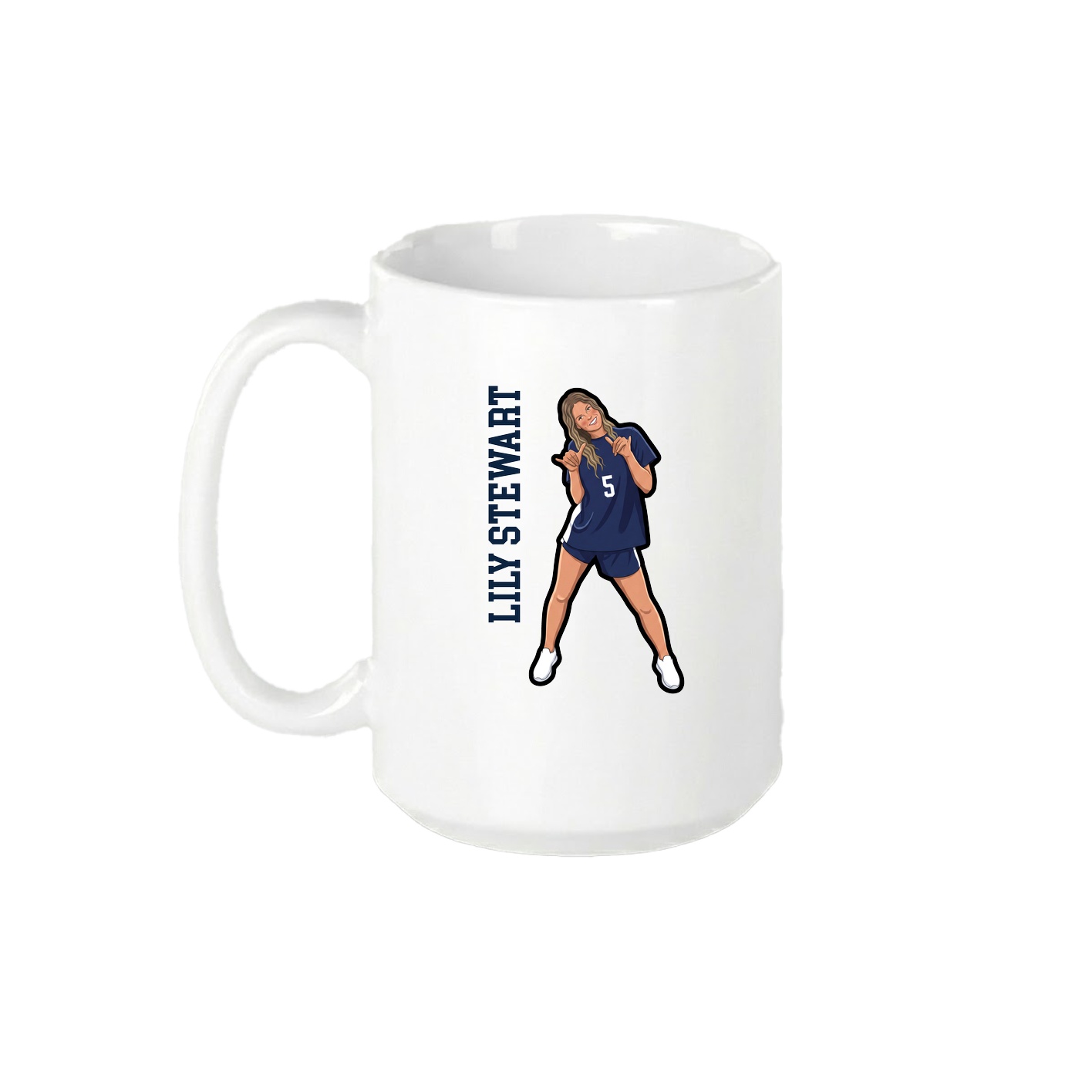 15oz Coffee Mug — Name Vertical in White