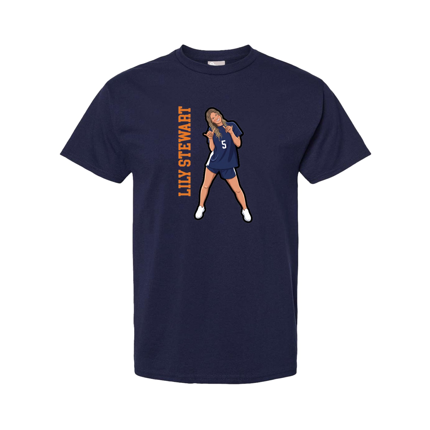 Youth Tee — Name Vertical in Navy