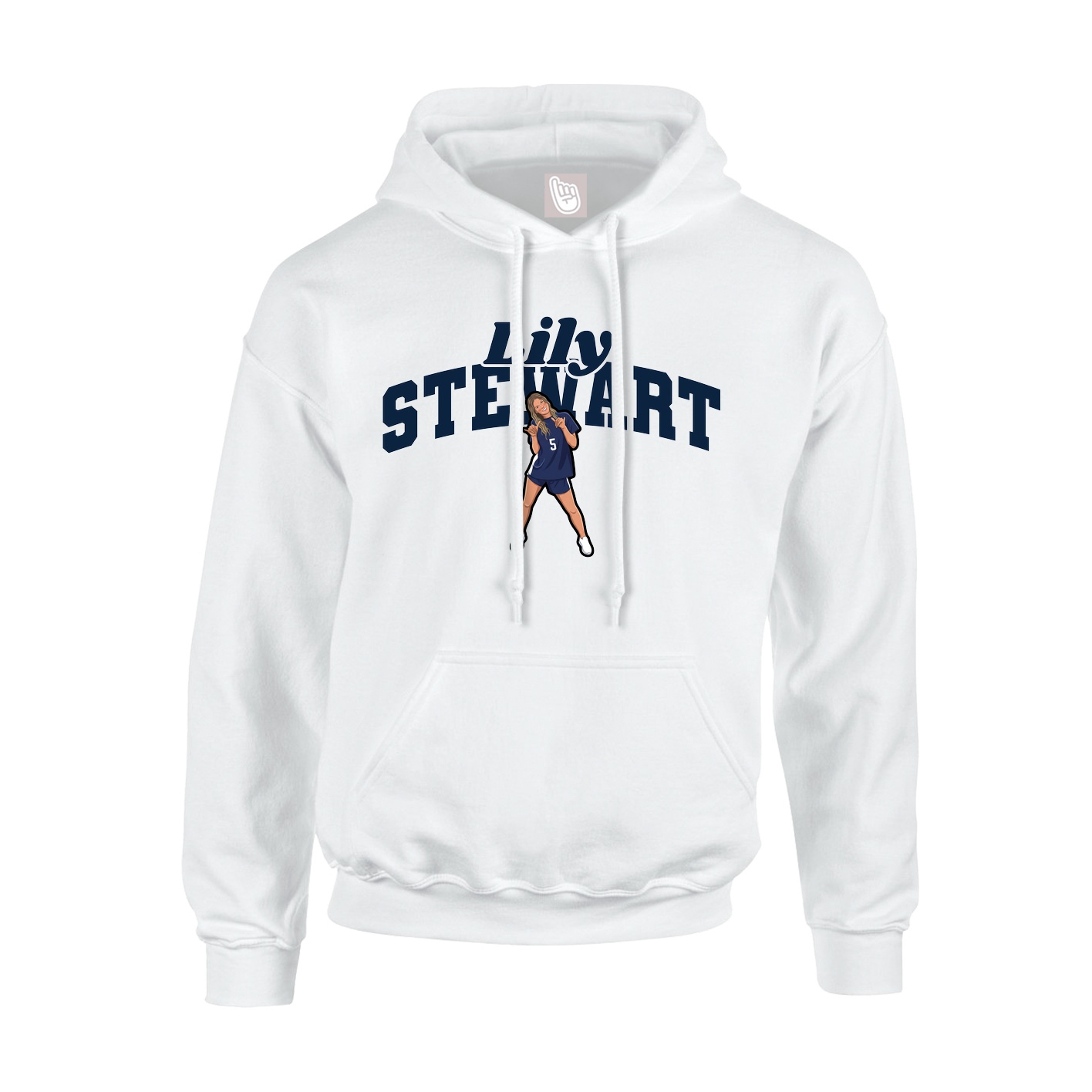 Youth Hoodie — Signature Arch in White