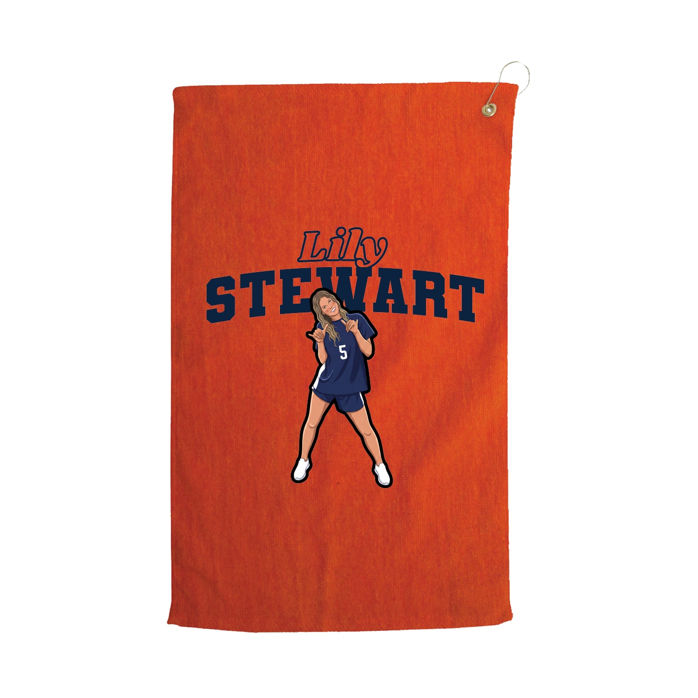 Golf Towel — Name Arch in Orange