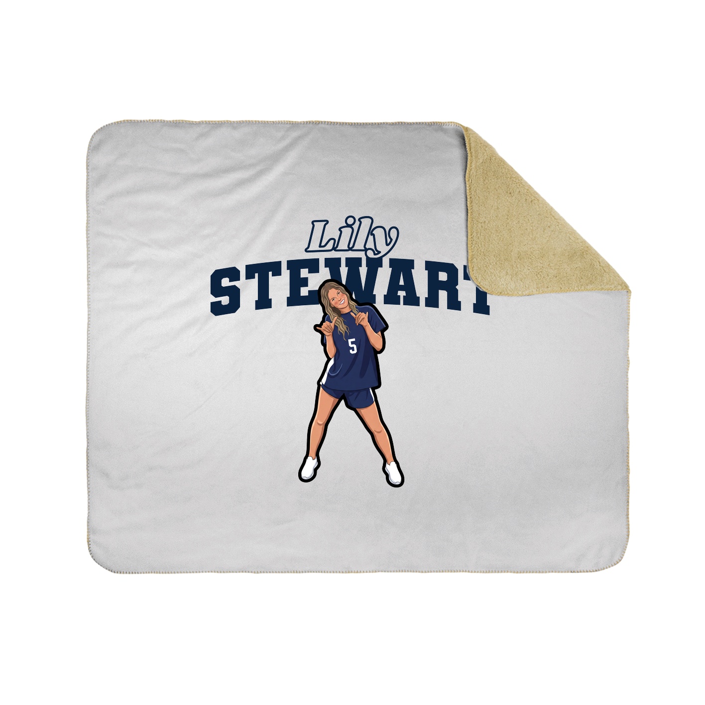 Throw Blanket — Name Arch in White