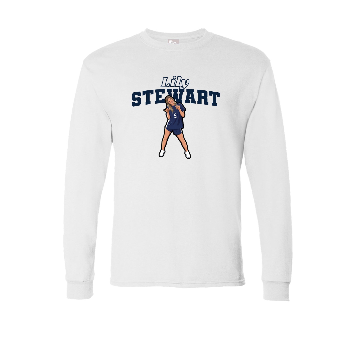 Long Sleeve Tee — Name Arch in White