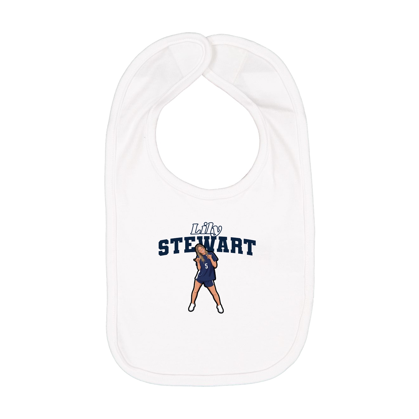Infant Bib — Name Arch in White