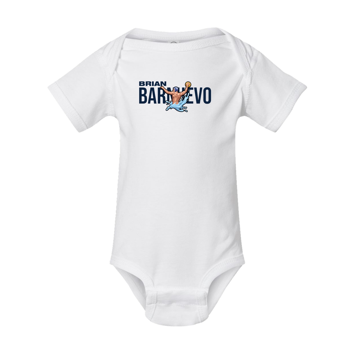 Baby Onesie — Player Name in White